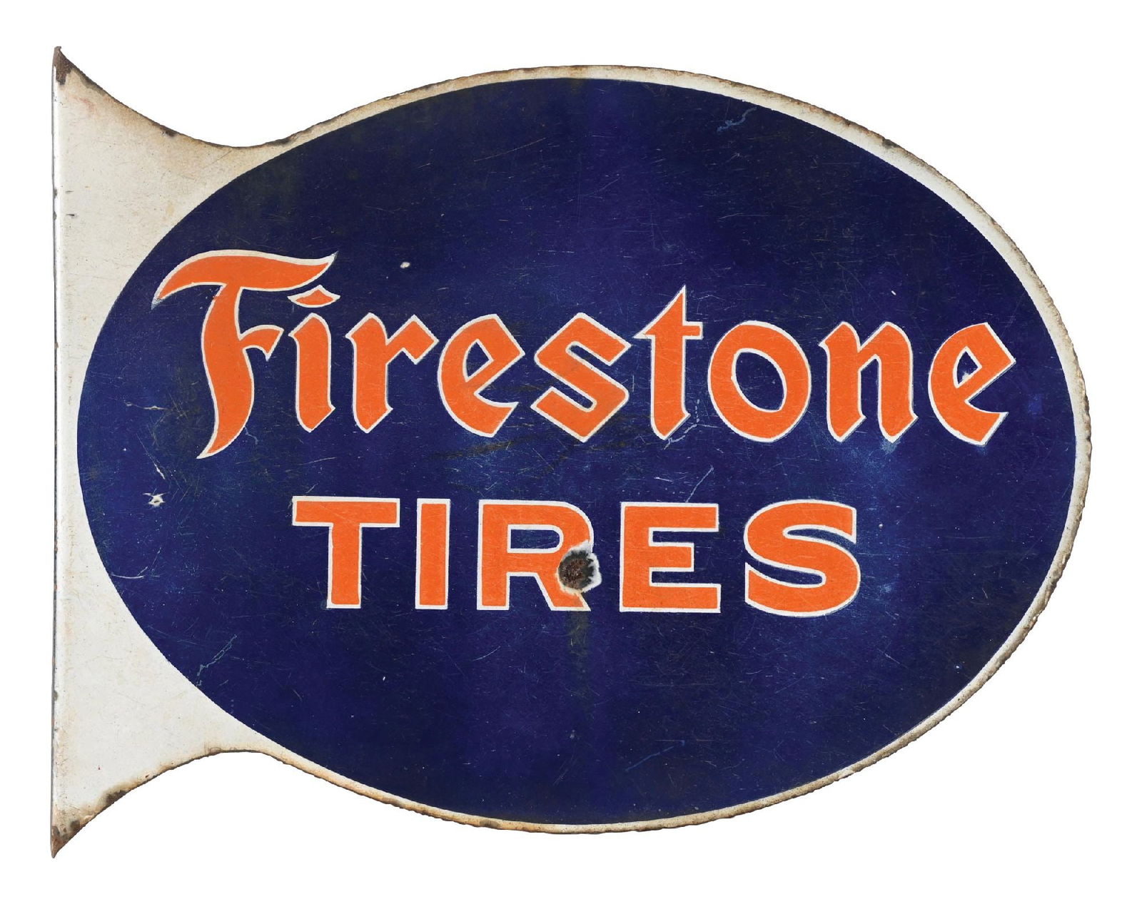 FIRESTONE TIRES PORCELAIN FLANGE SIGN (1 of 2)