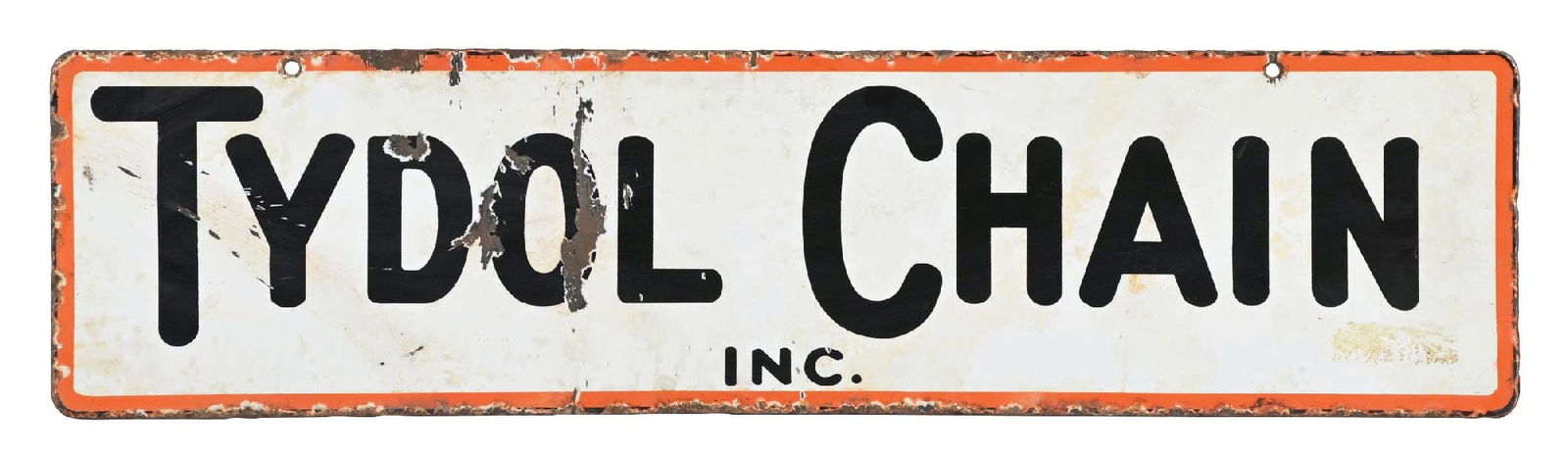 TYDOL CHAIN INC. PORCELAIN SIGN. (1 of 2)