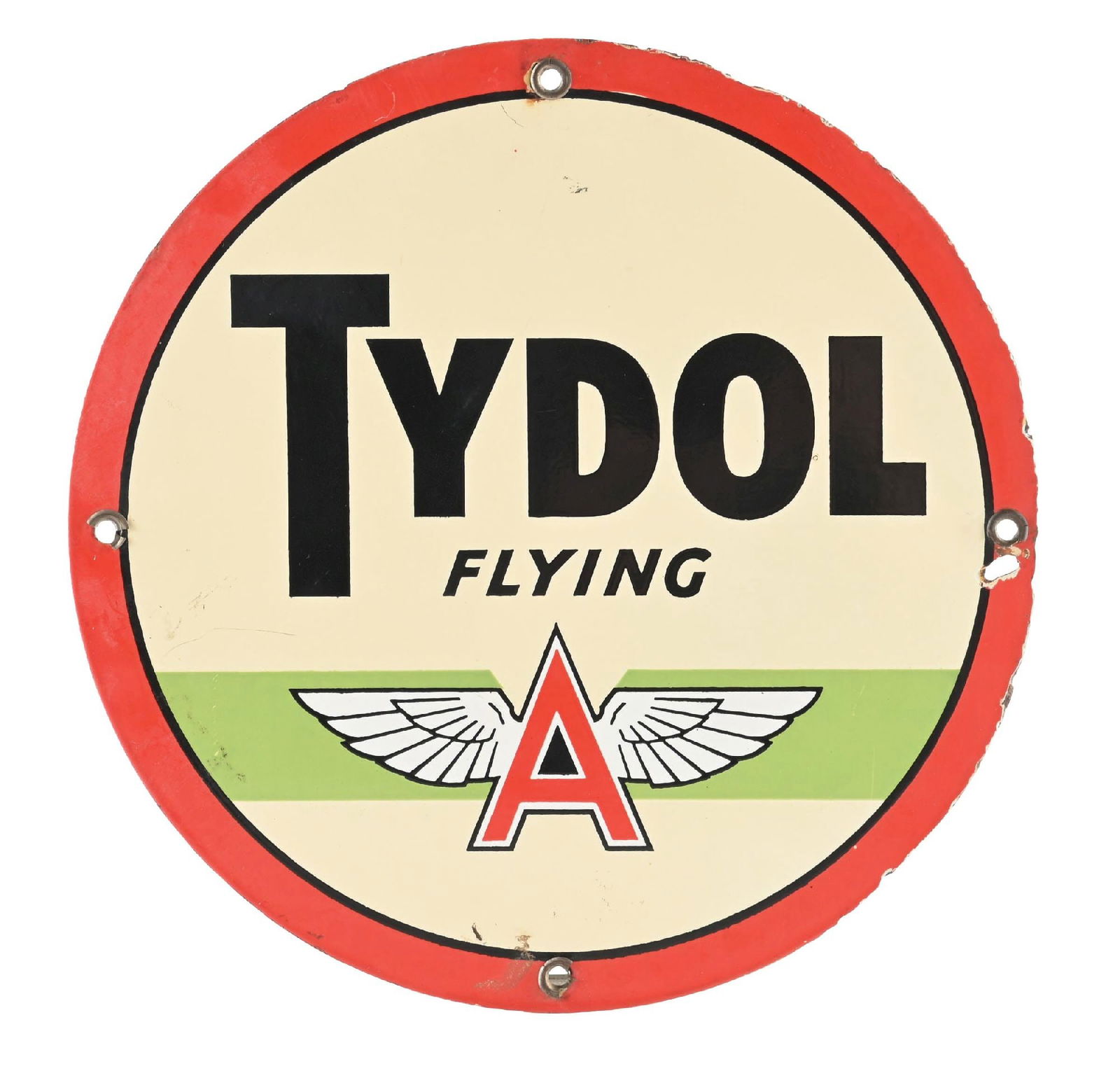 TYDOL FLYING A GASOLINE PORCELAIN PUMP PLATE SIGN (1 of 2)