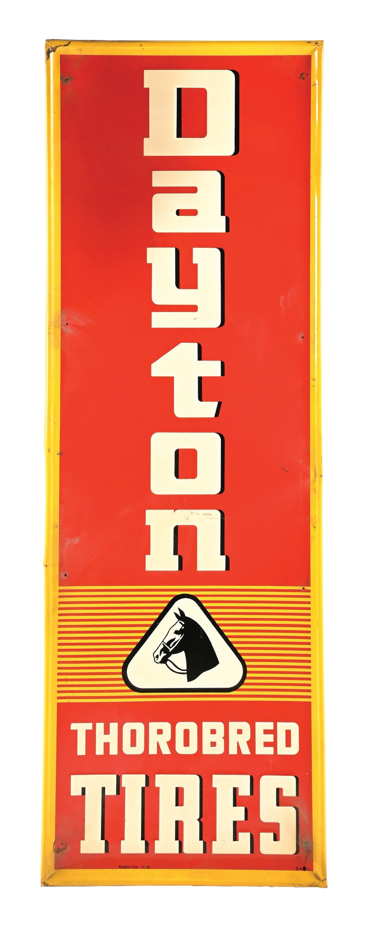 DAYTON THOROBRED TIRES EMBOSSED TIN SIGN (1 of 4)