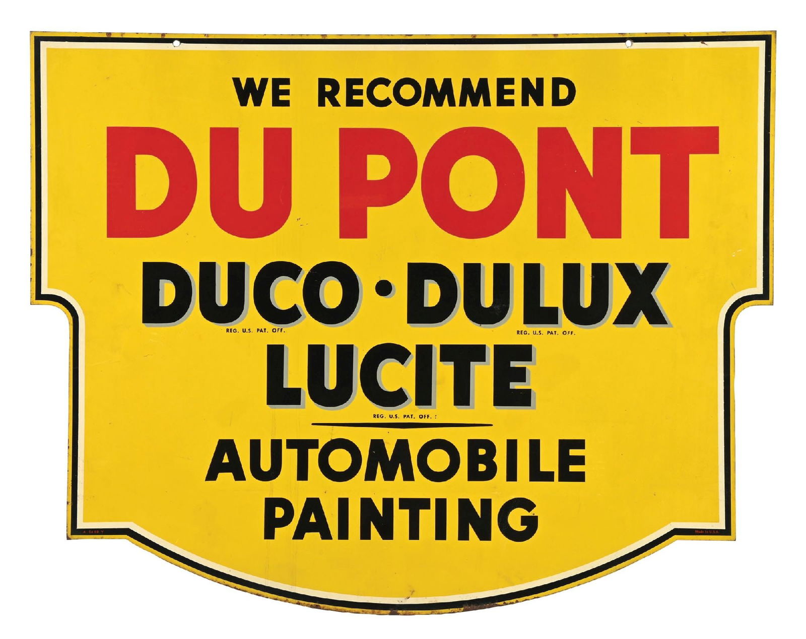 DU PONT DUCO-DULUX AUTOMOBILE PAINTING TIN SERVICE STATION SIGN (1 of 4)