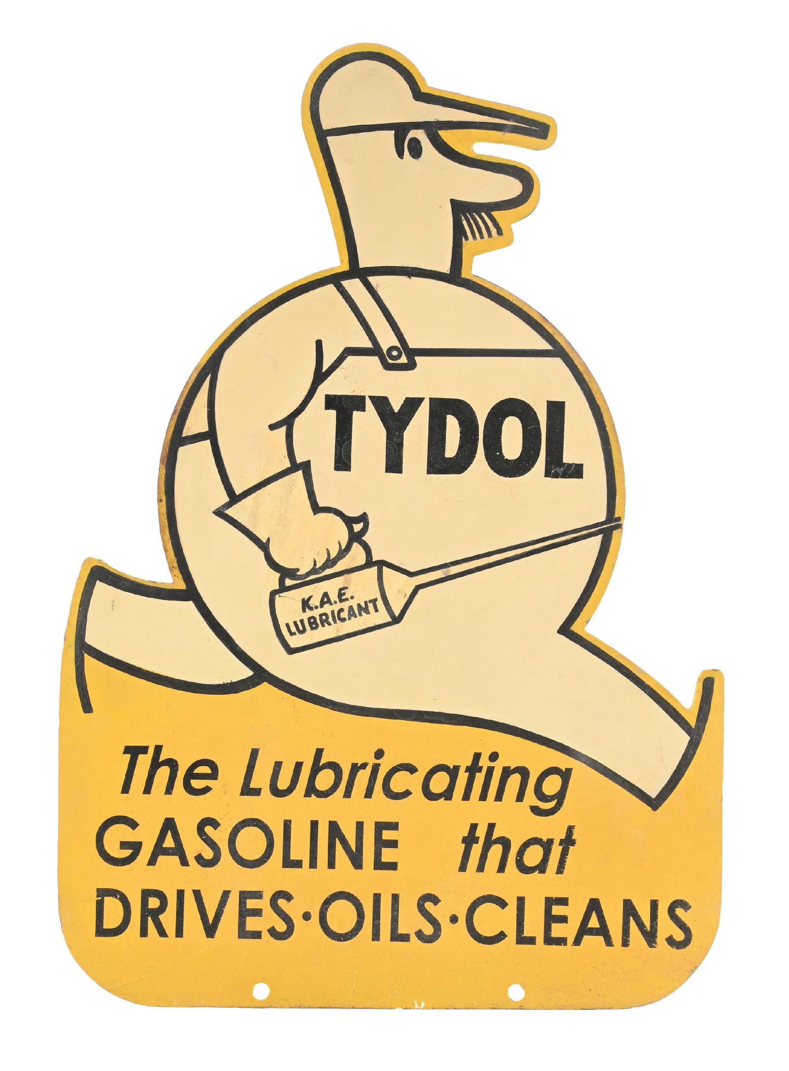 TYDOL ENGINEER FIGURAL TIN SIGN (1 of 2)