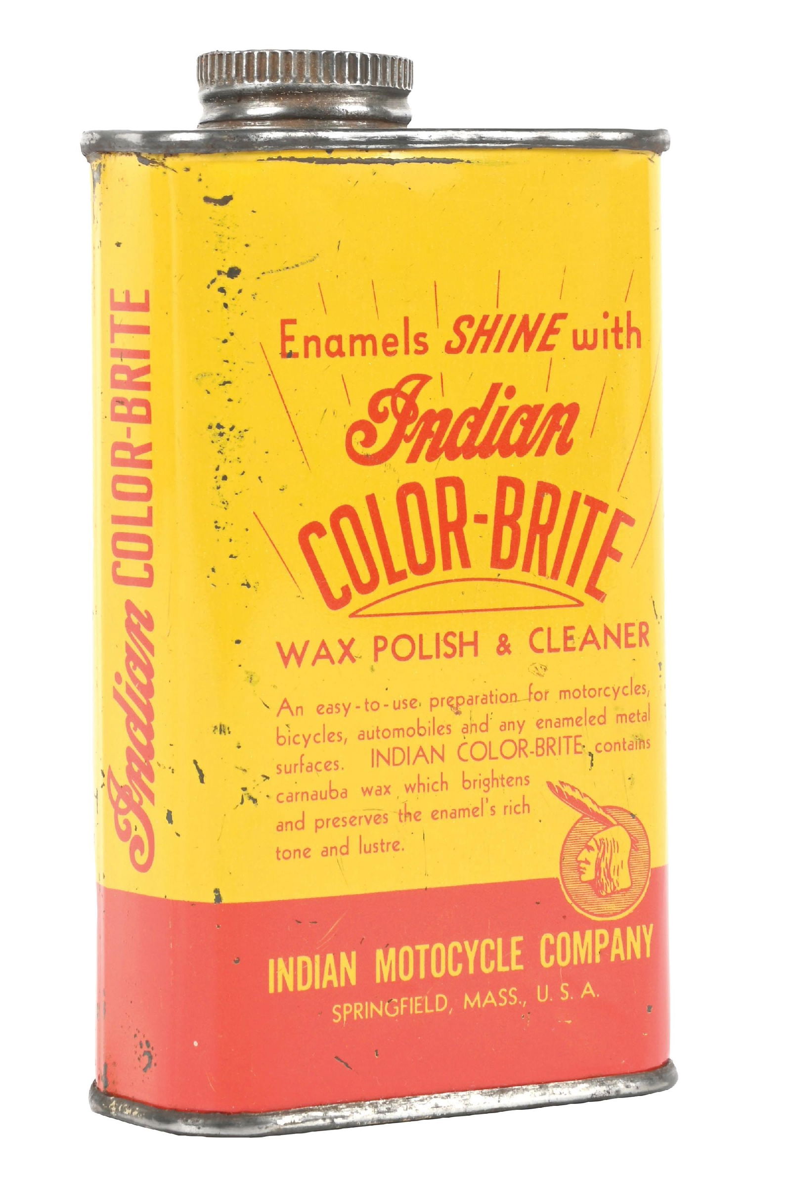 INDIAN MOTORCYCLES COLOR-BRITE WAX POLISH & CLEANER HALF PINT CAN (1 of 4)