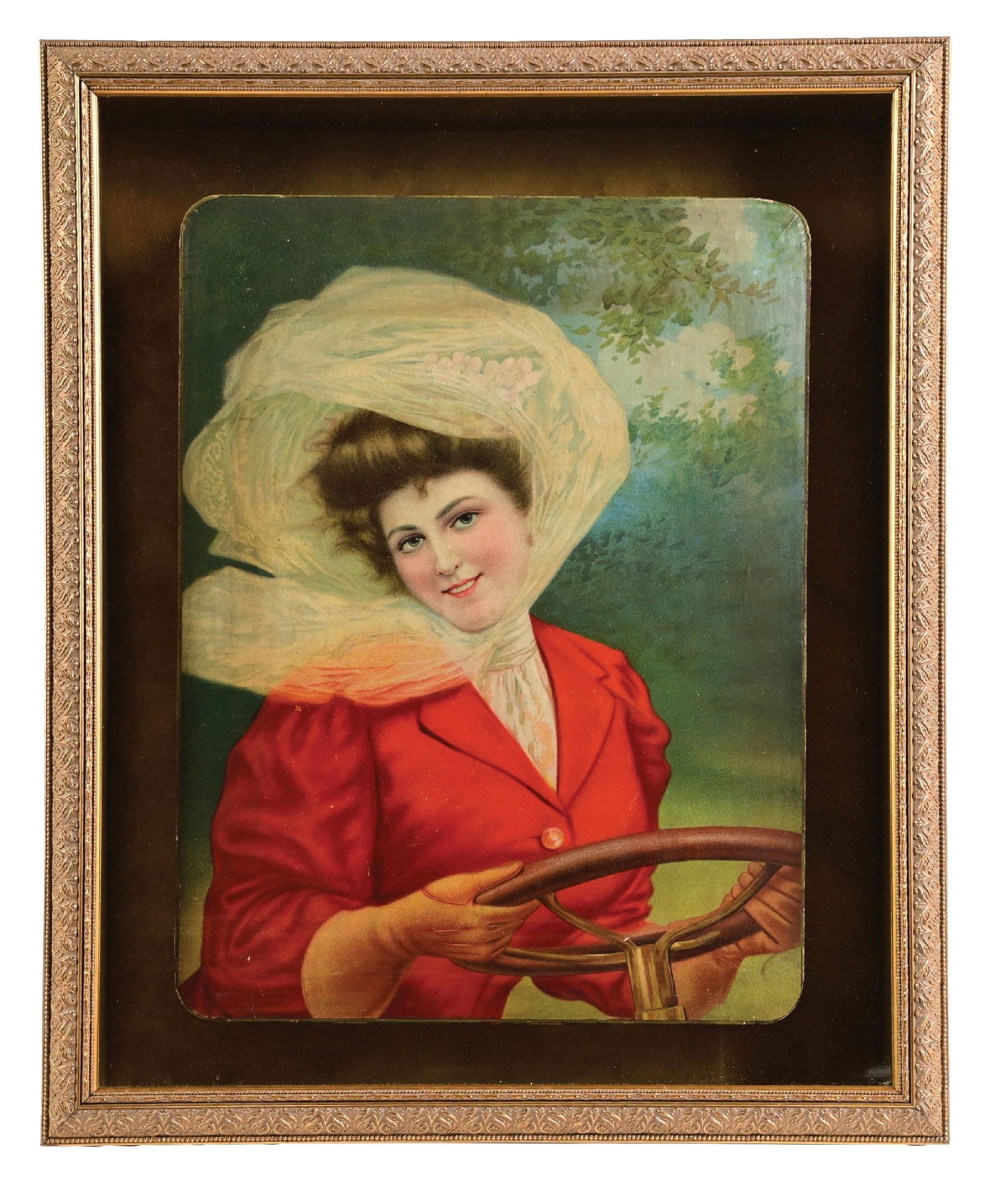 AUTOMOBILIST FRAMED CHOCOLATE BOX W/ DRIVING WOMAN GRAPHIC (1 of 2)