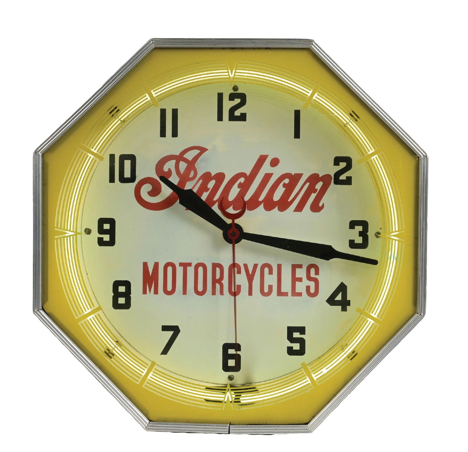 INDIAN MOTORCYCLES NEON PRODUCTS ADVERTISING CLOCK (1 of 3)