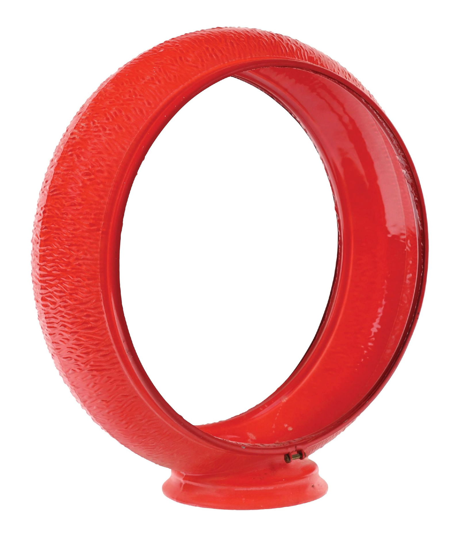 ORIGINAL GILLCO RED RIPPLE GLASS GLOBE BODY: Original Red Ripple Gillco Globe Body. CONDITION: Excellent throughout showing bright color with limited wear to the ripple glass. Body showing some minor areas of dirt staining and wear with both len