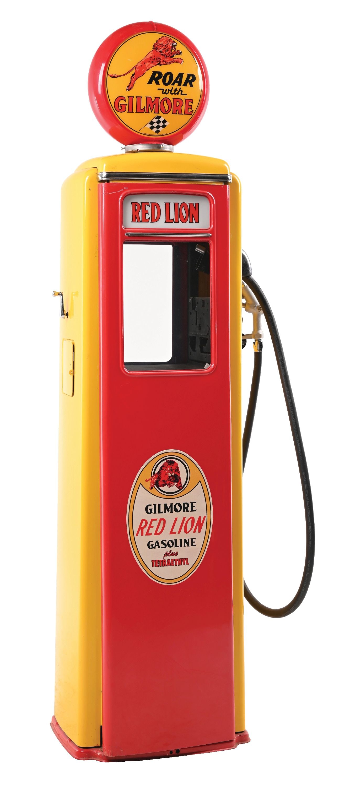 TOKHEIM GAS PUMP RESTORED IN GILMORE RED LION GASOLINE W/ ADDED SHOWCASE CENTER. (1 of 6)