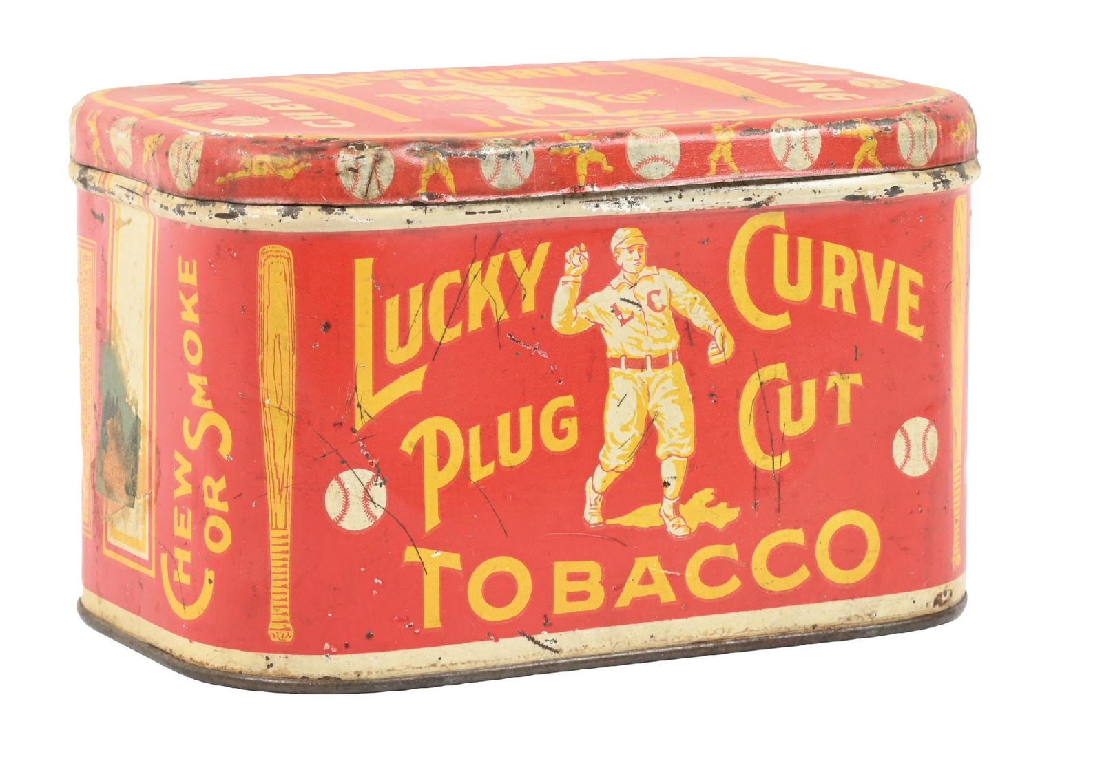 RARE LUCKY CURVE PLUG CUT TOBACCO TIN (1 of 4)