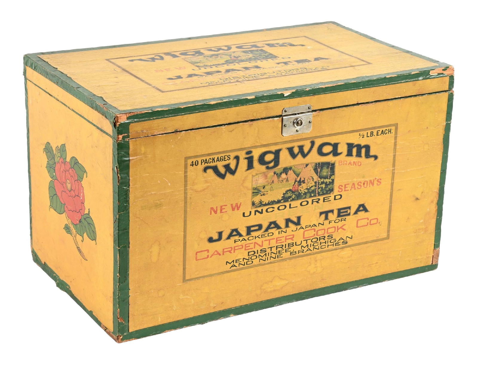 COUNTRY STORE WOODEN DISPLAY BOX FOR WIGWAM JAPAN TEA (1 of 4)