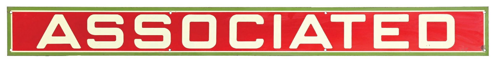 ASSOCIATED GASOLINE PORCELAIN STRIP SIGN (1 of 2)