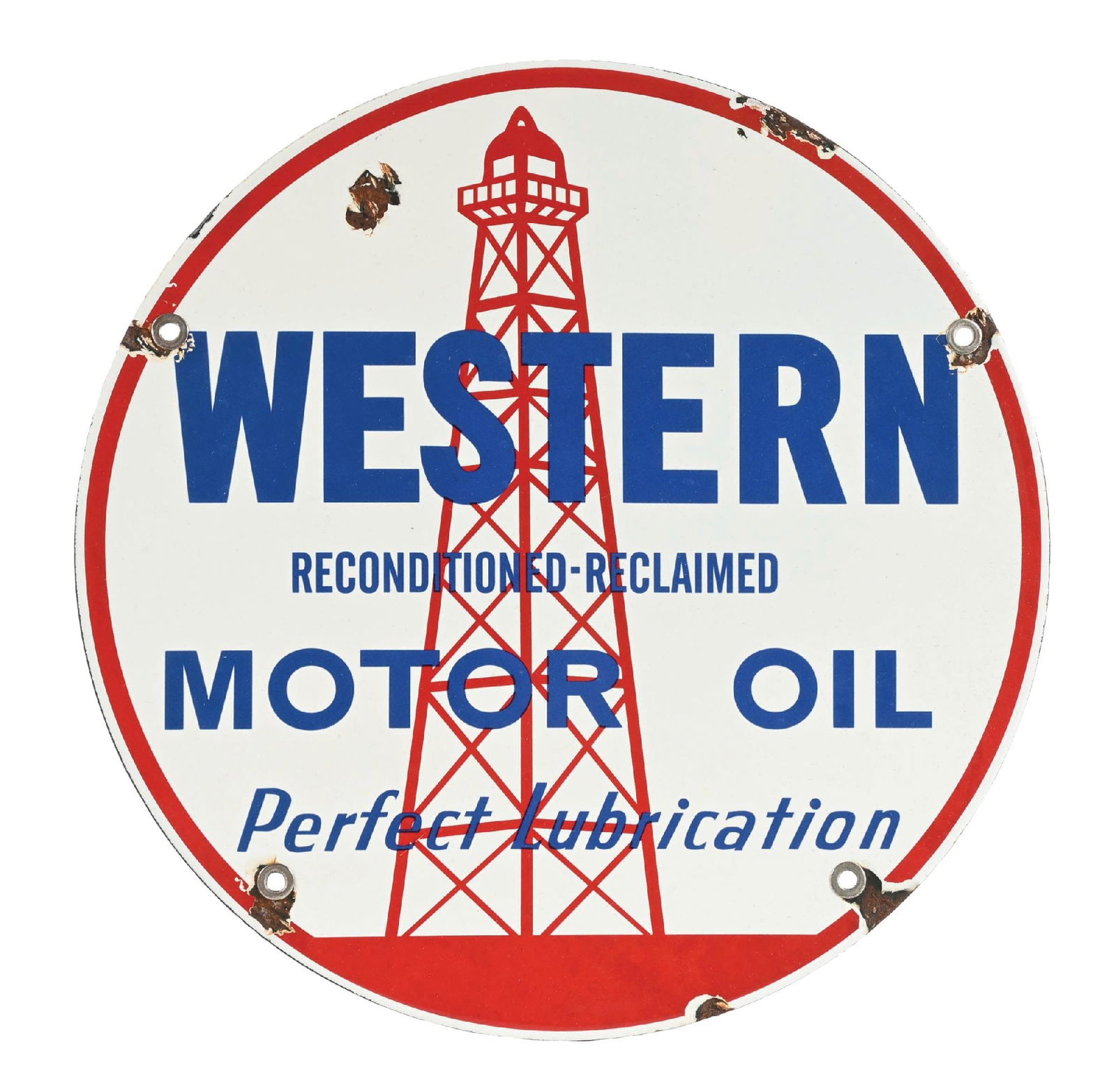 WESTERN MOTOR OIL PORCELAIN SIGN (1 of 2)