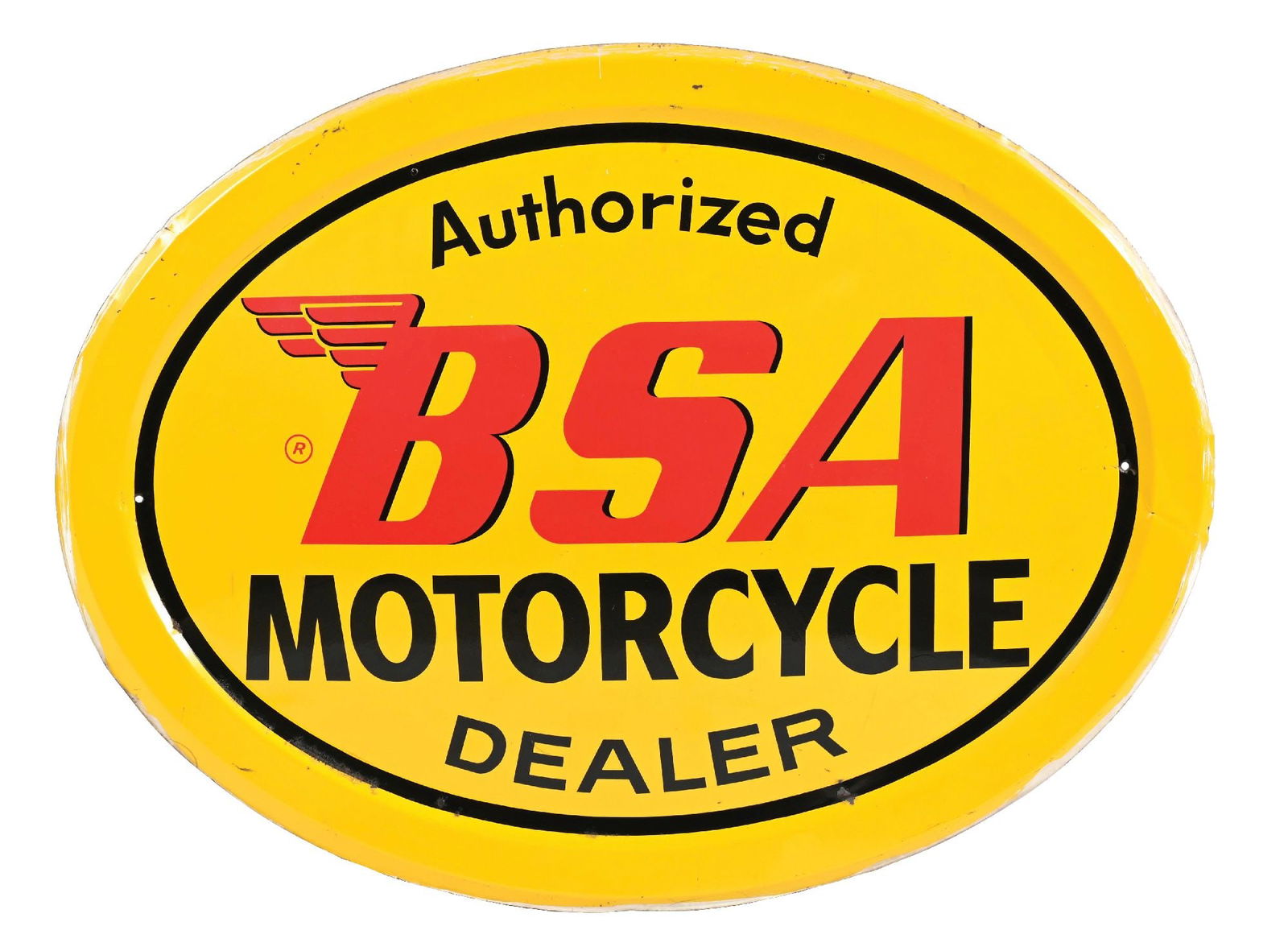 BSA MOTORCYCLE DEALER EMBOSSED TIN BUBBLE SIGN. (1 of 2)