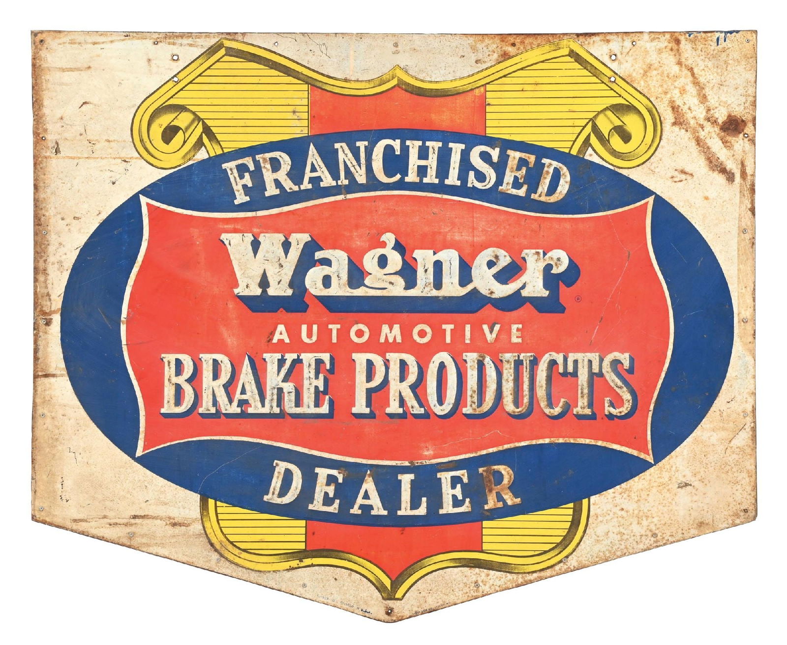 WAGNER AUTOMOTIVE BRAKE PRODUCTS FRANCHISED DEALER EMBOSSED SIGN (1 of 4)