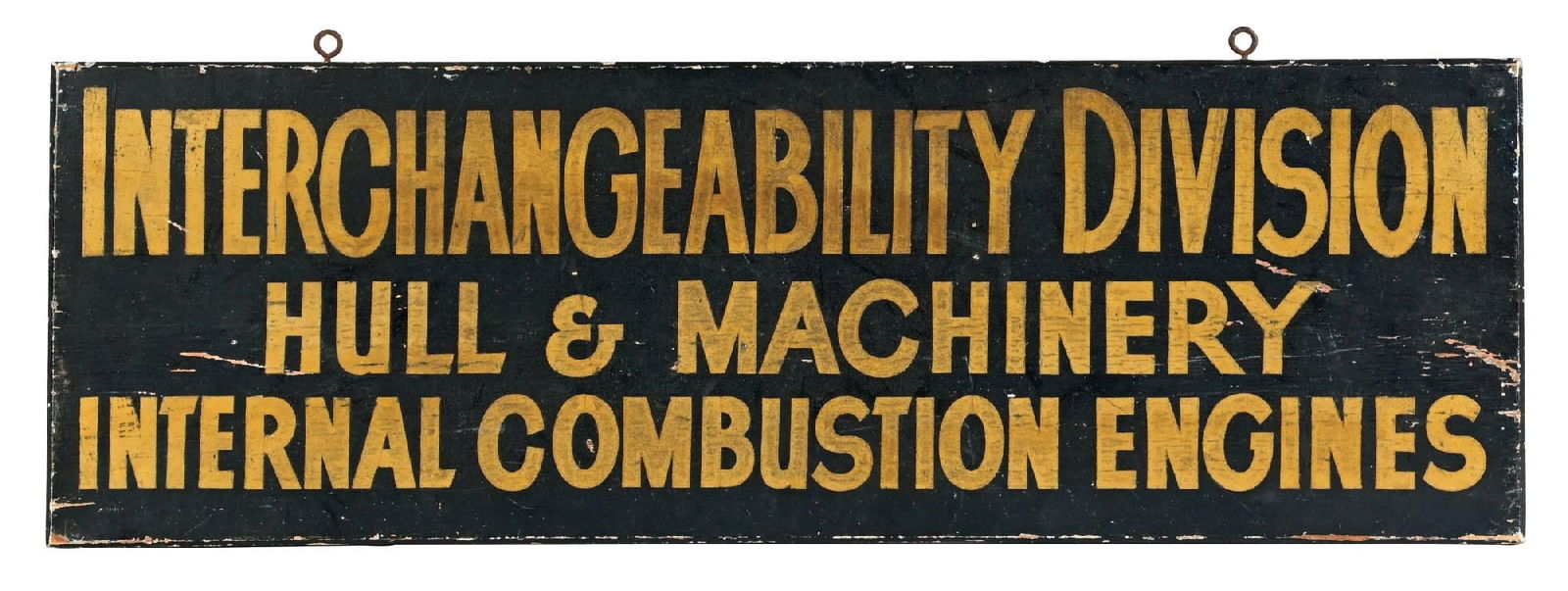 INTERNAL COMBUSTION ENGINES INTERCHANGEABILITY DIVISION HAND-PAINTED SIGN (1 of 2)