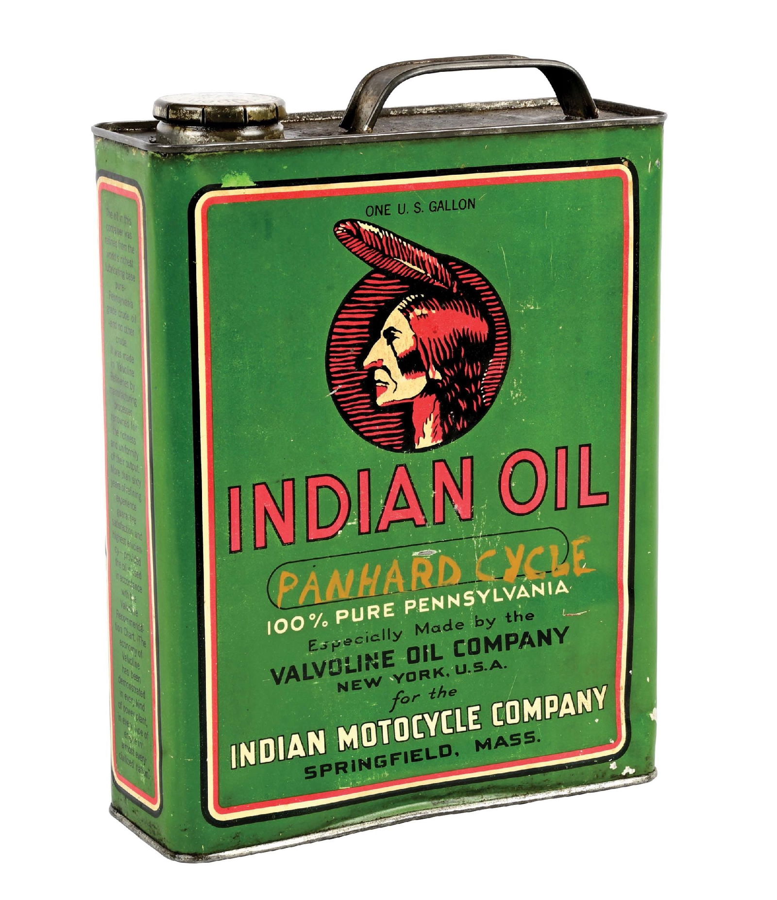 INDIAN MOTORCYCLE OIL ONE GALLON OIL CAN (1 of 8)