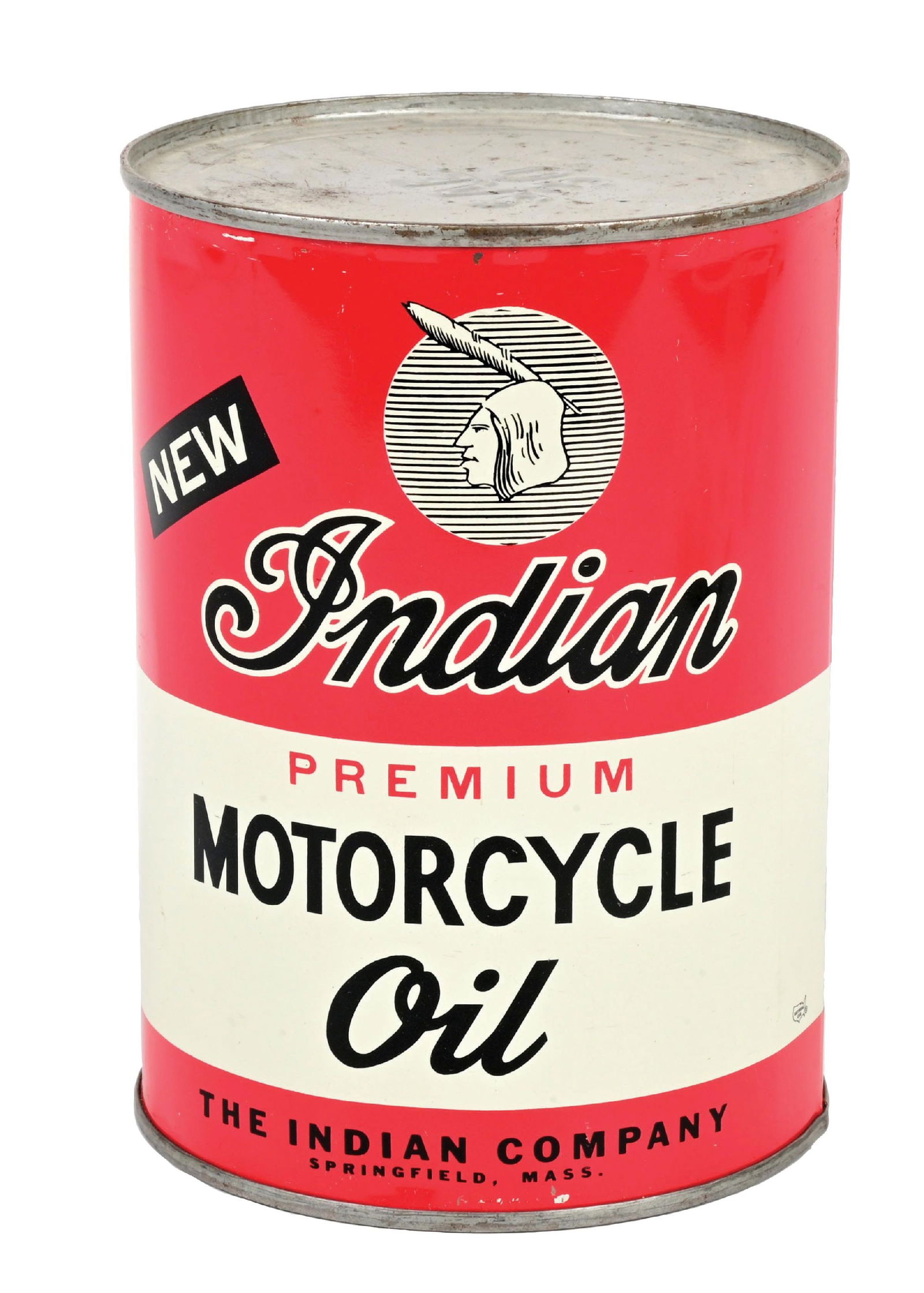 NEW INDIAN PREMIUM MOTORCYCLE OIL ONE- QUART CAN (1 of 6)