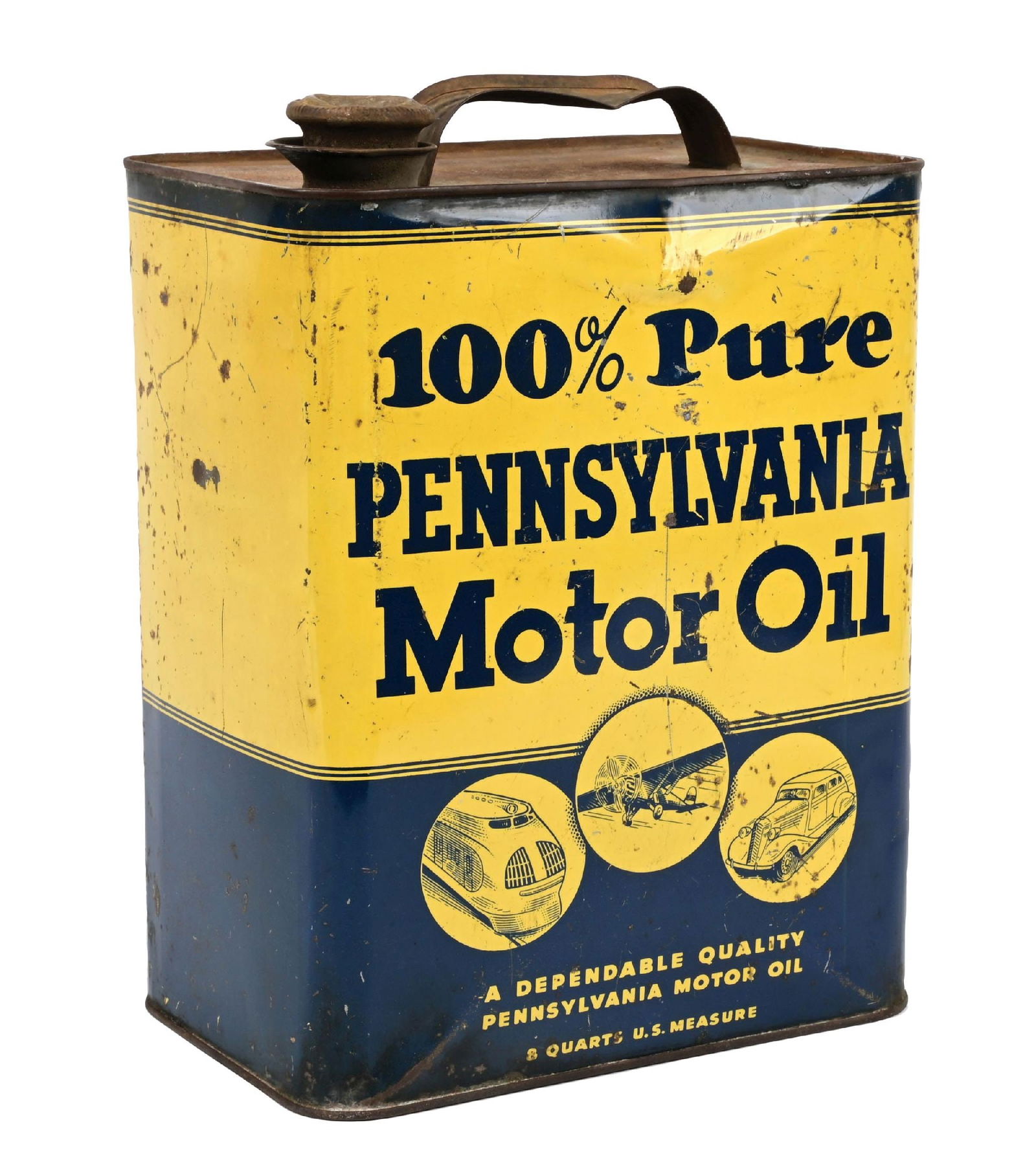 100% PURE PENNSYLVANIA MOTOR OIL TWO GALLON CAN (1 of 4)