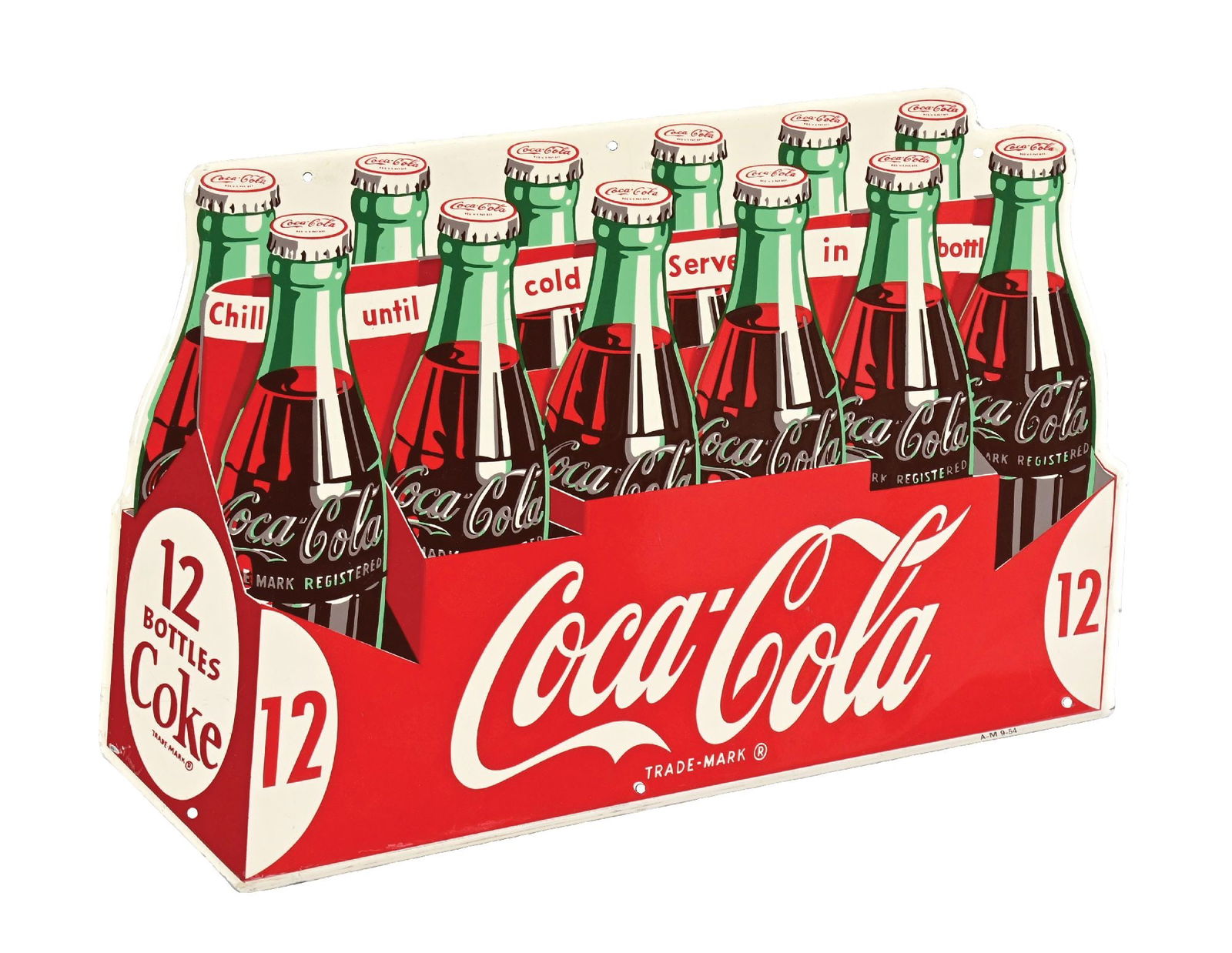 COCA-COLA 12-PACK DIE-CUT TIN SIGN (1 of 3)