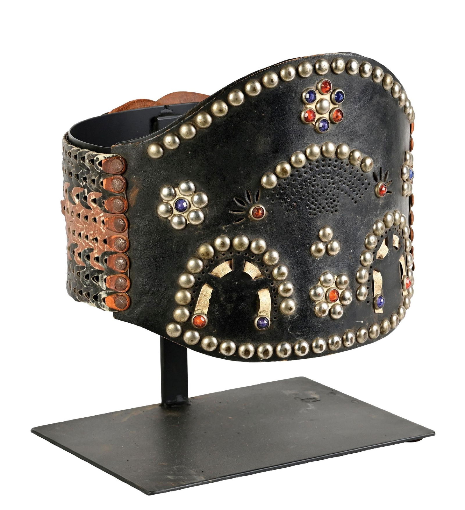 MOTORCYCLE KIDNEY BELT WITH CUSTOM METAL DISPLAY STAND (1 of 6)