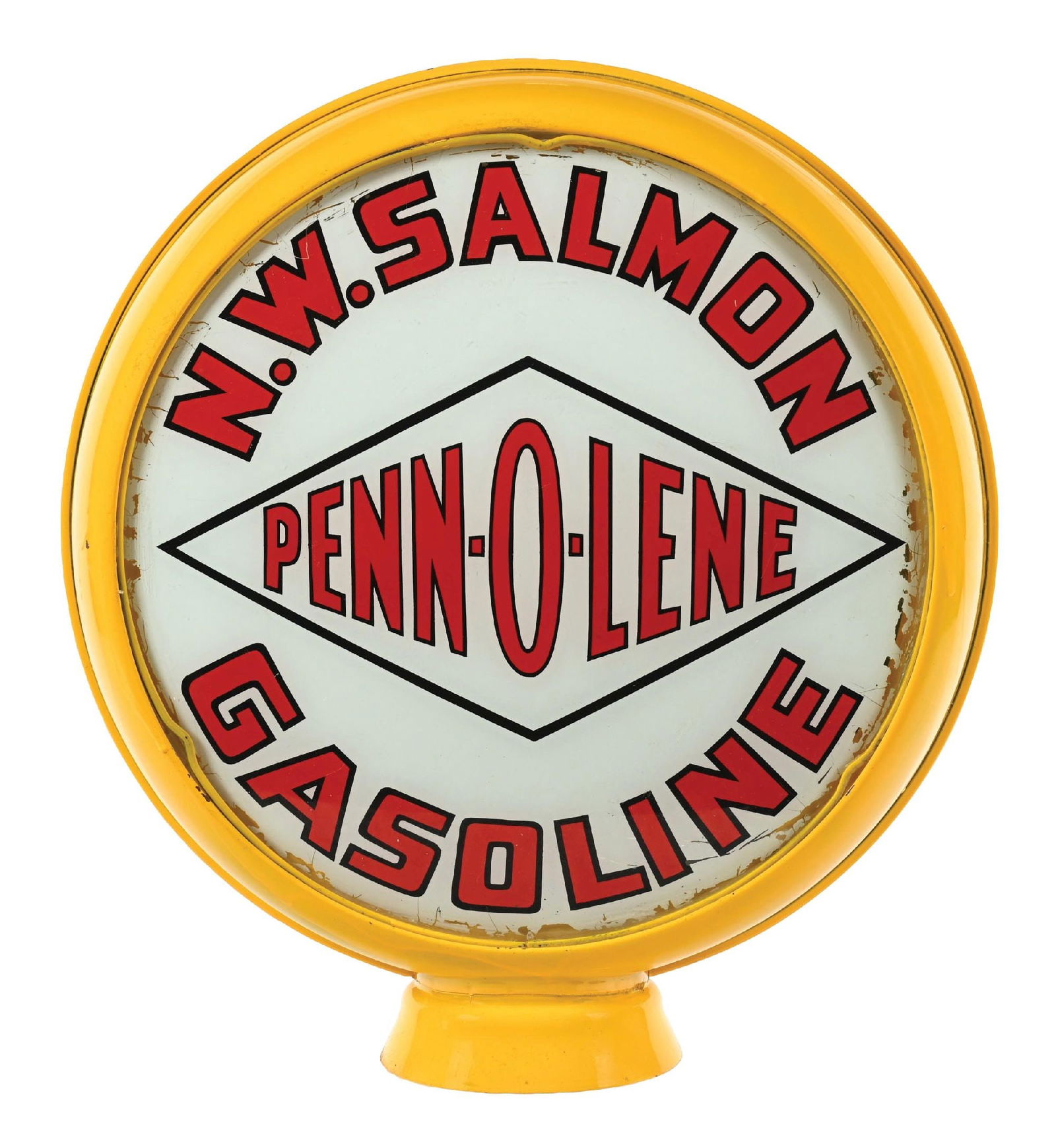 PENN-O-LENE N.W. SALMON GASOLINE SINGLE 15" GLOBE LENS ON METAL H.P. BODY (1 of 4)