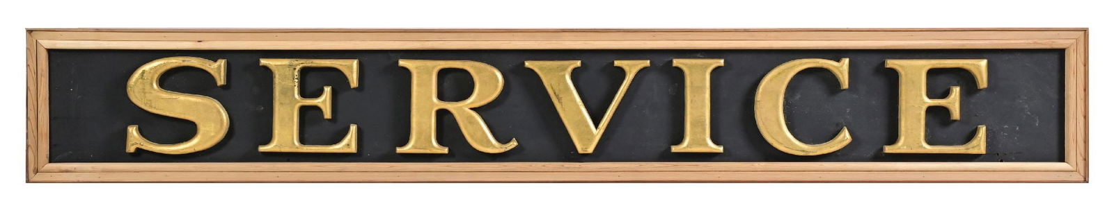 SERVICE PAINTED WOOD STRIP SIGN W/ FIGURAL LETTERING (1 of 2)