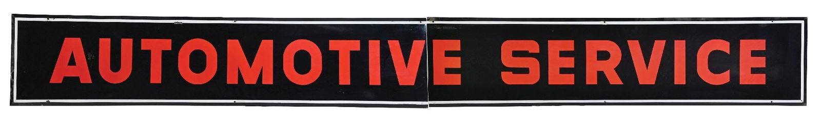 AUTOMOTIVE SERVICE TWO-PIECE PORCELAIN SIGN W/ SELF-FRAMED OUTER EDGE (1 of 5)