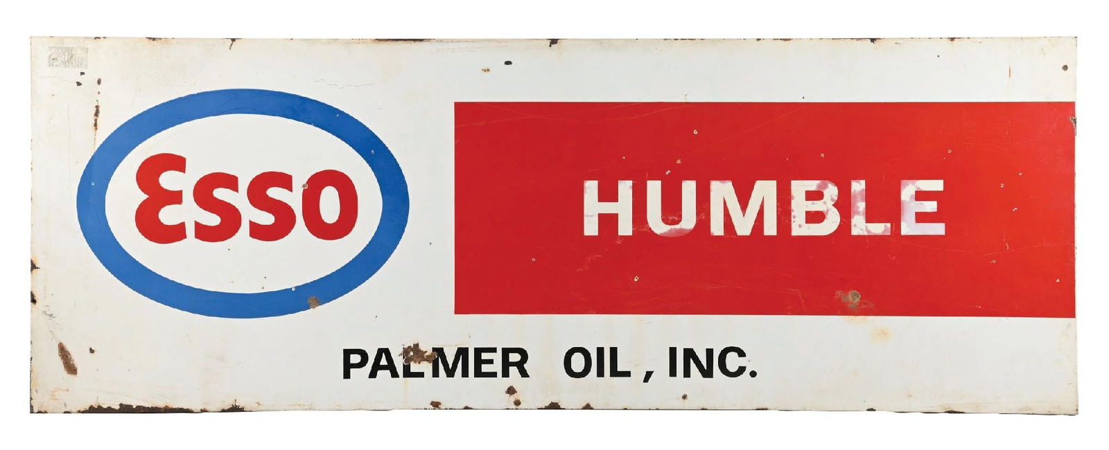 ESSO HUMBLE PALMER OIL CO PORCELAIN SIGN (1 of 2)