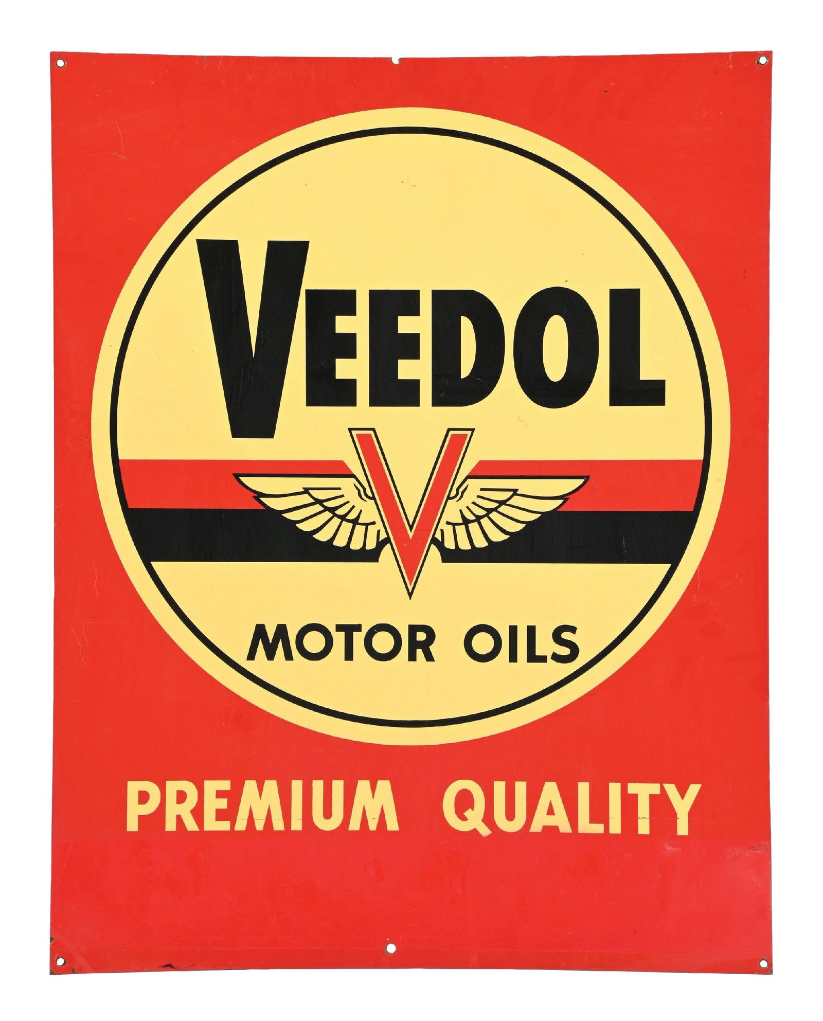 VEEDOL MOTOR OILS "PREMIUM QUALITY" TIN SIGN (1 of 2)