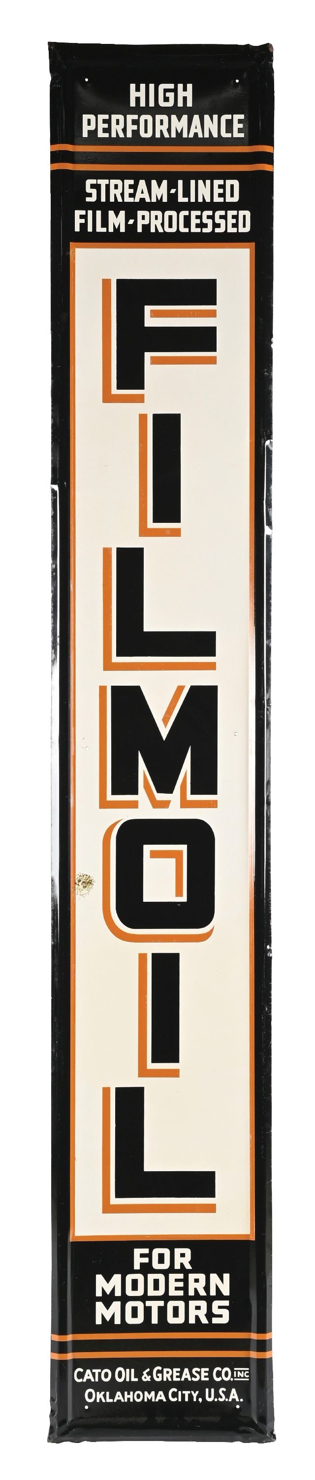 FILMOIL SELF FRAMED TIN VERTICAL SERVICE STATION SIGN (1 of 2)