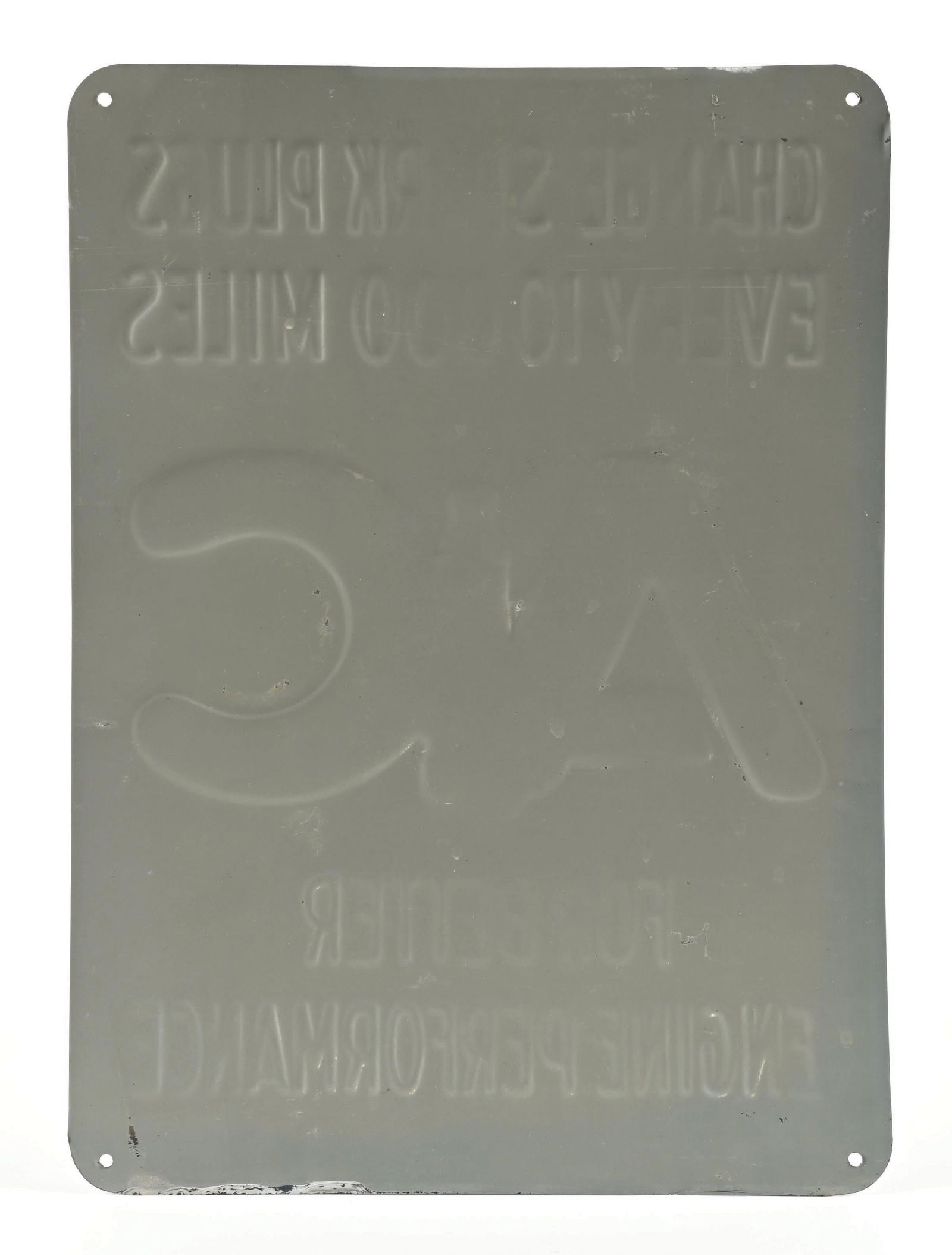 AC SPARK PLUGS EMBOSSED TIN SIGN W/ SPARK PLUG GRAPHIC - 3