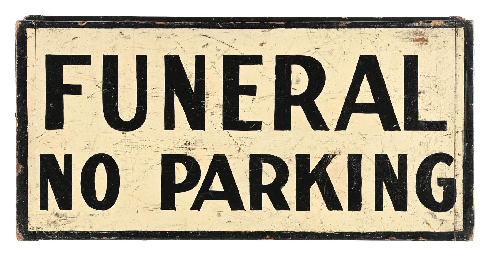 FUNERAL NO PARKING HAND-PAINTED WOOD SANDWICH BOARD SIGN (1 of 3)