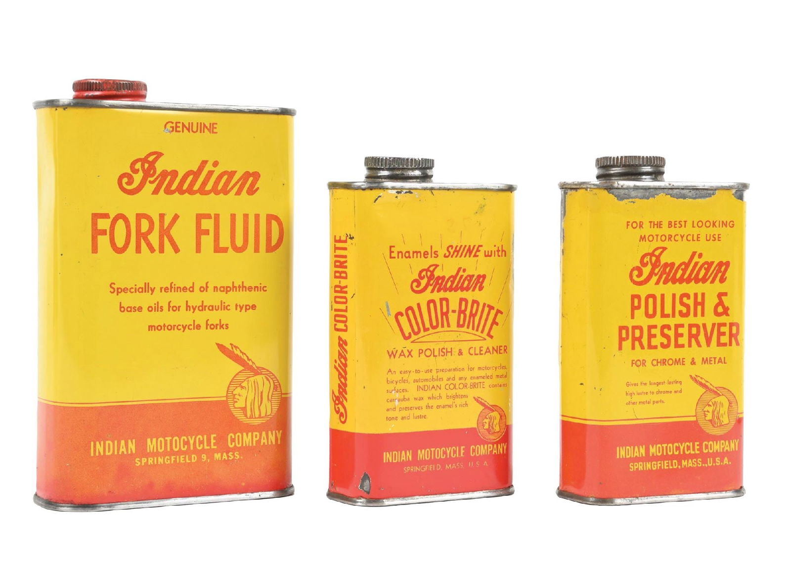 COLLECTION OF 3: INDIAN MOTORCYCLE PRODUCT CANS (1 of 4)