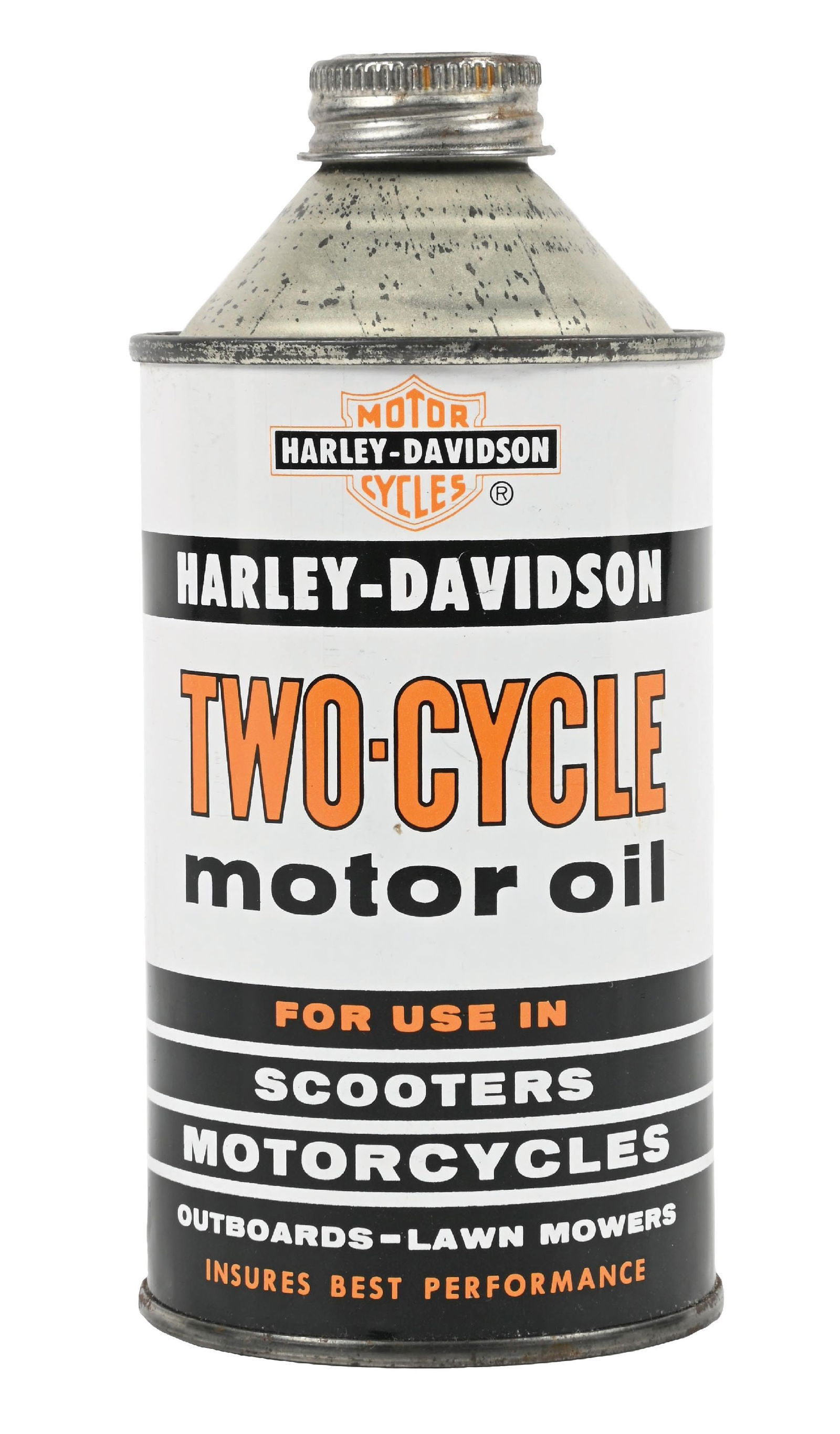 HARLEY DAVIDSON TWO-CYCLE MOTOR OIL 12 OZ. CONE TOP CAN (1 of 4)