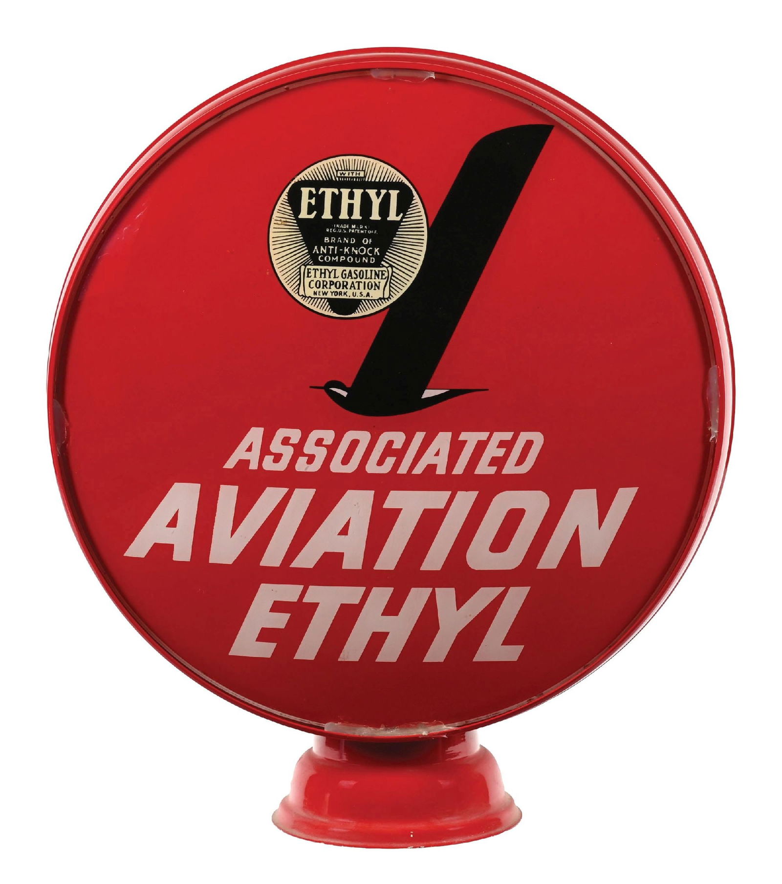 ASSOCIATED AVIATION ETHYL COMPLETE 15" GLOBE ON METAL LOW PROFILE BODY (1 of 4)