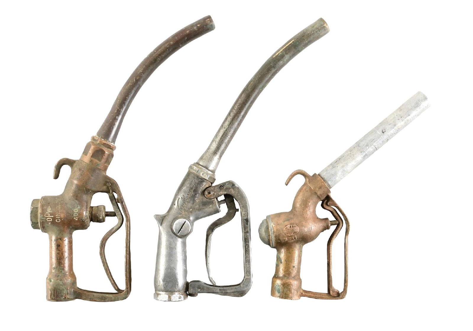 COLLECTION OF 3: GAS PUMP NOZZLES FROM GILBARCO & OPW. (1 of 2)