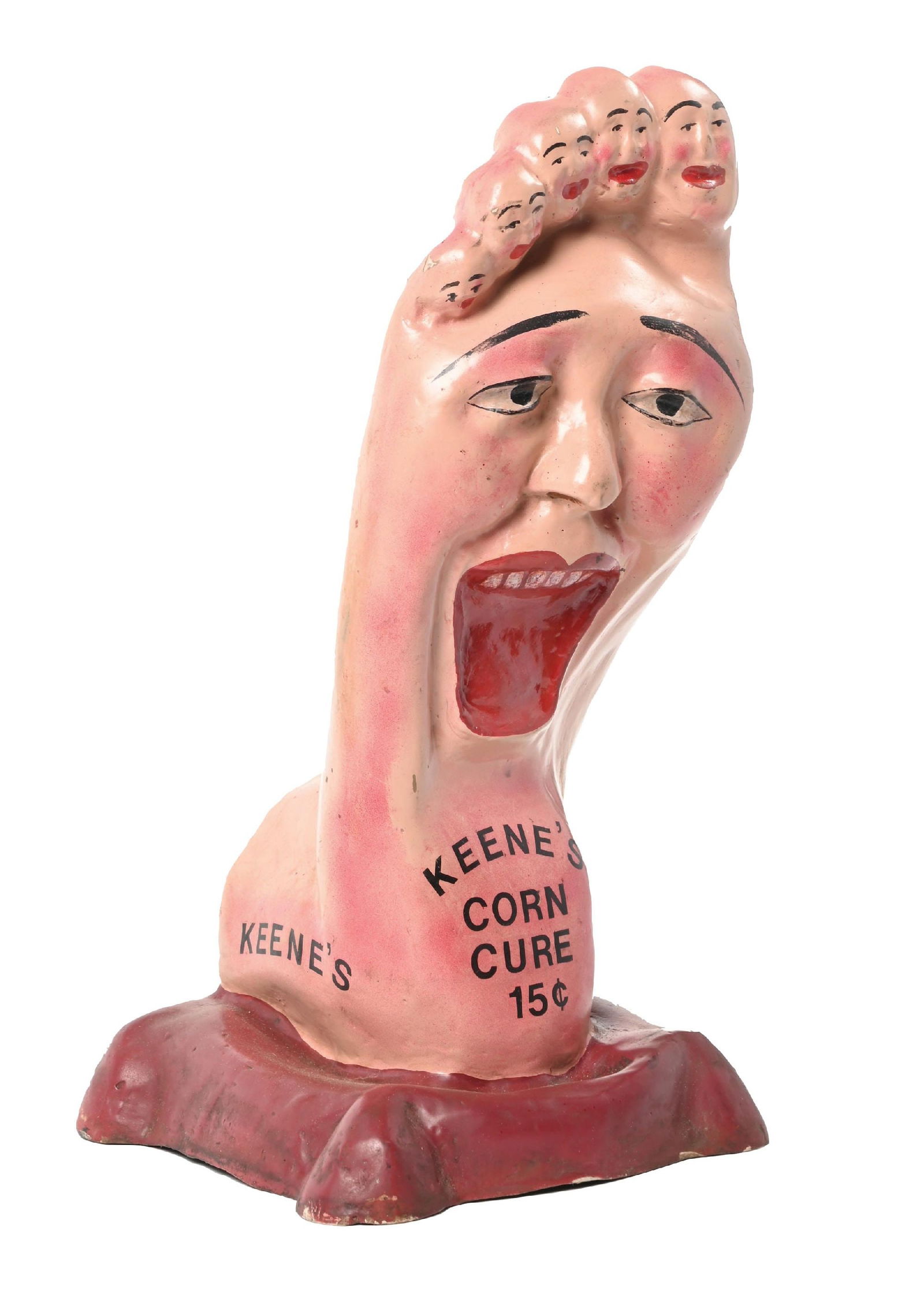 3-DIMENSIONAL PAPER MACHE ADVERTISING FOR KEENE'S CORN CURE (1 of 4)
