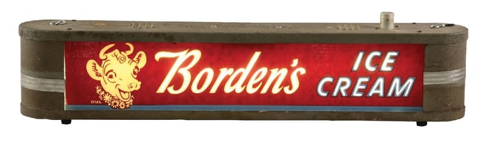 BORDEN'S ICE CREAM DOUBLE-SIDED LIGHT-UP SIGN