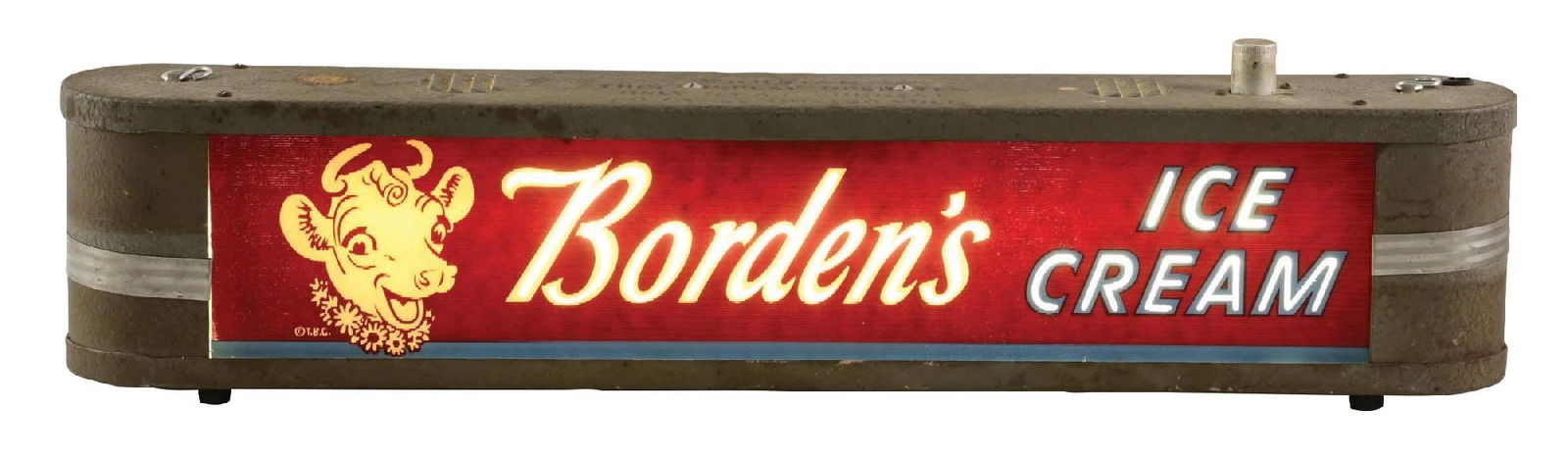 BORDEN'S ICE CREAM DOUBLE-SIDED LIGHT-UP SIGN (1 of 4)