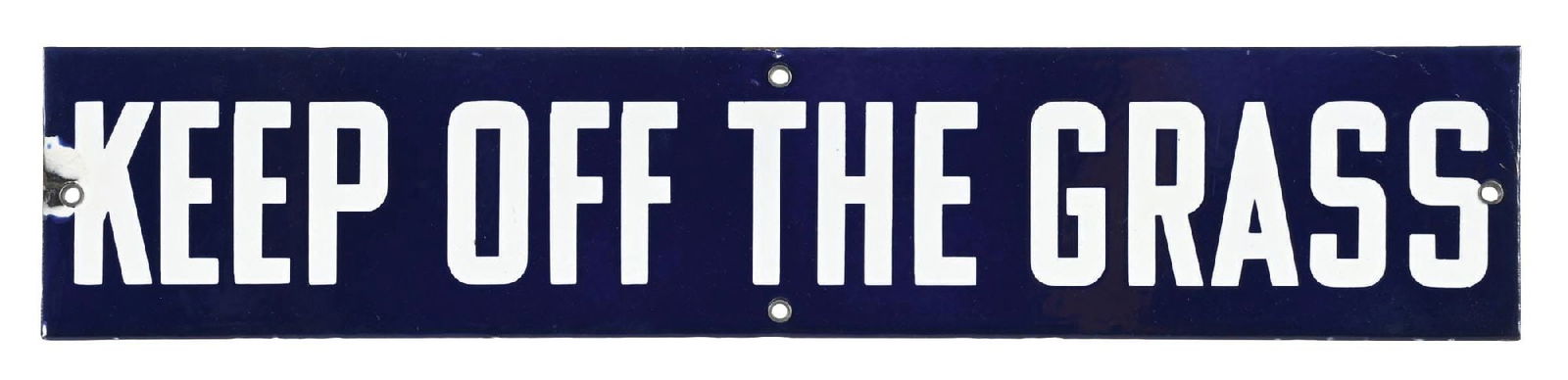 KEEP OFF THE GRASS PORCELAIN SIGN (1 of 2)