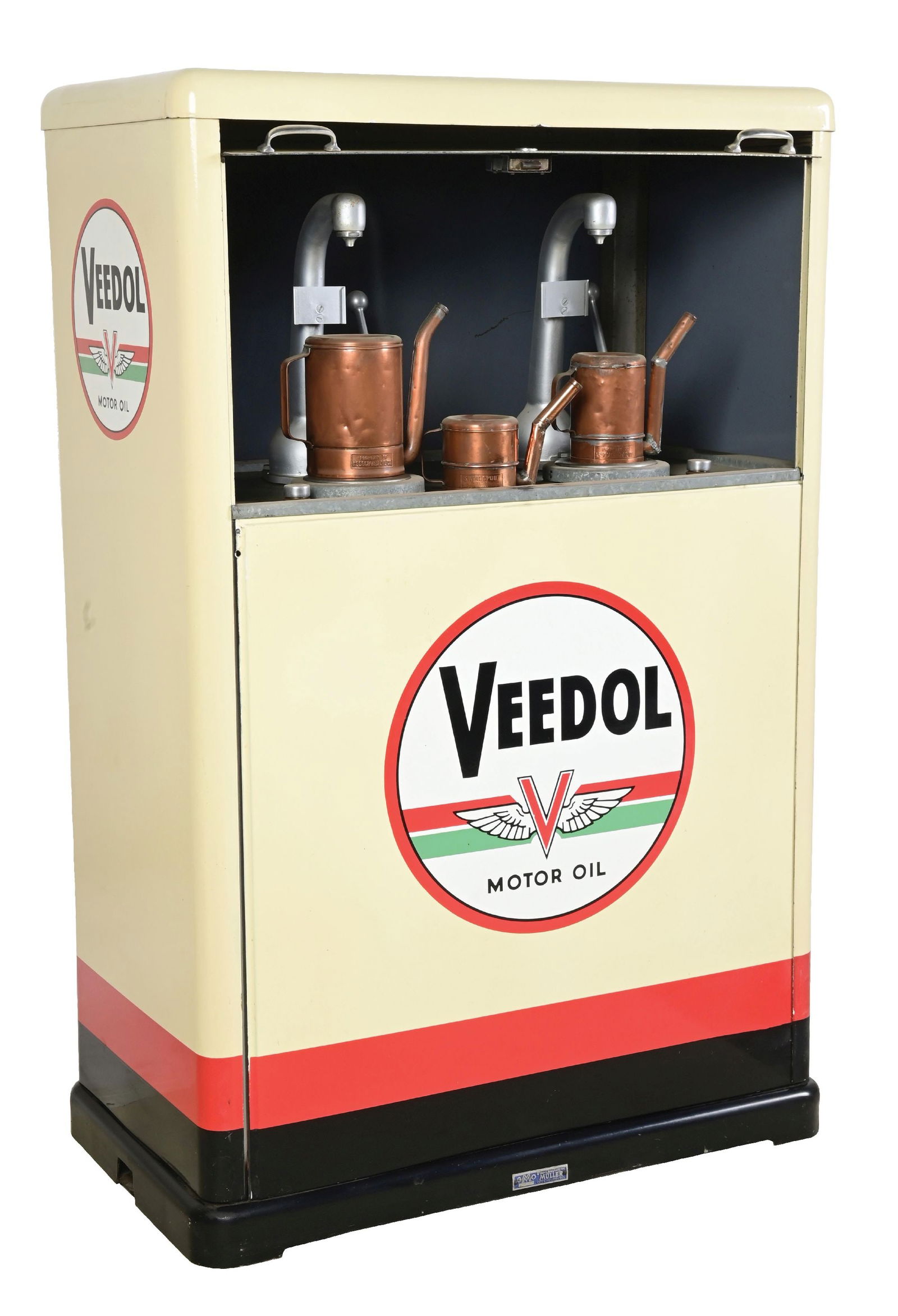 VEEDOL MOTOR OIL PORCELAIN OIL DISPENSING CABINET (1 of 7)