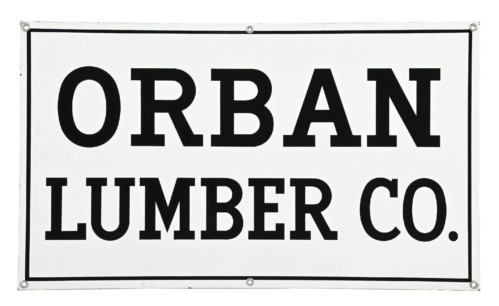 ORBAN LUMBER COMPANY PORCELAIN SIGN (1 of 2)