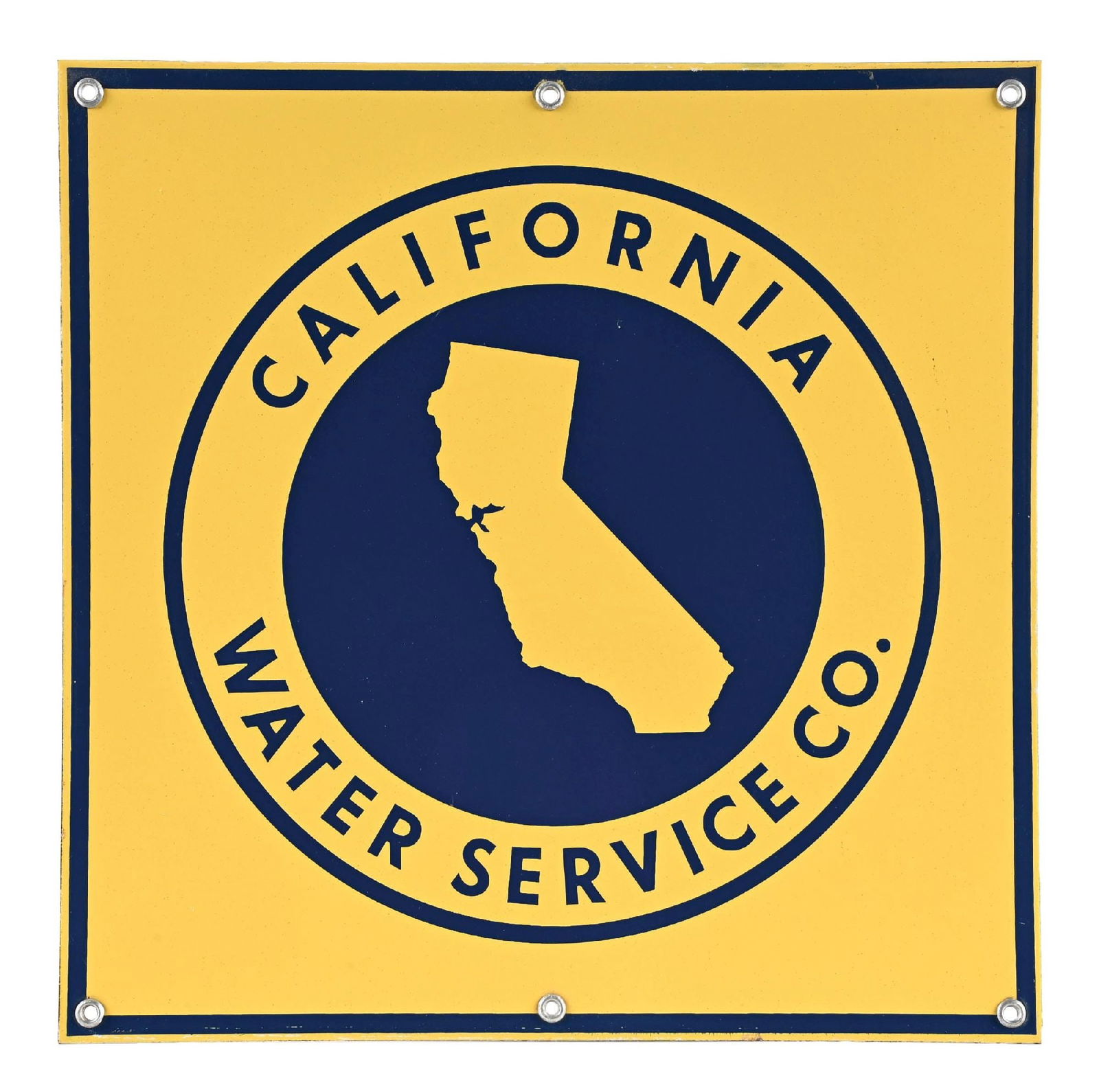 CALIFORNIA WATER SERVICE PORCELAIN SIGN (1 of 2)