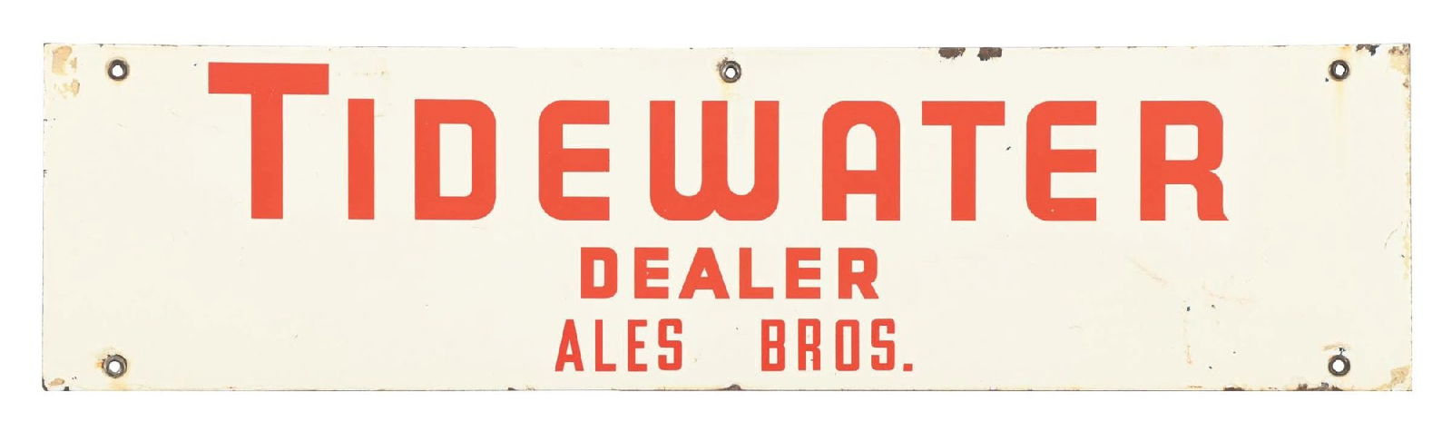ALES BROS. TIDEWATER DEALER PORCELAIN SIGN (1 of 2)