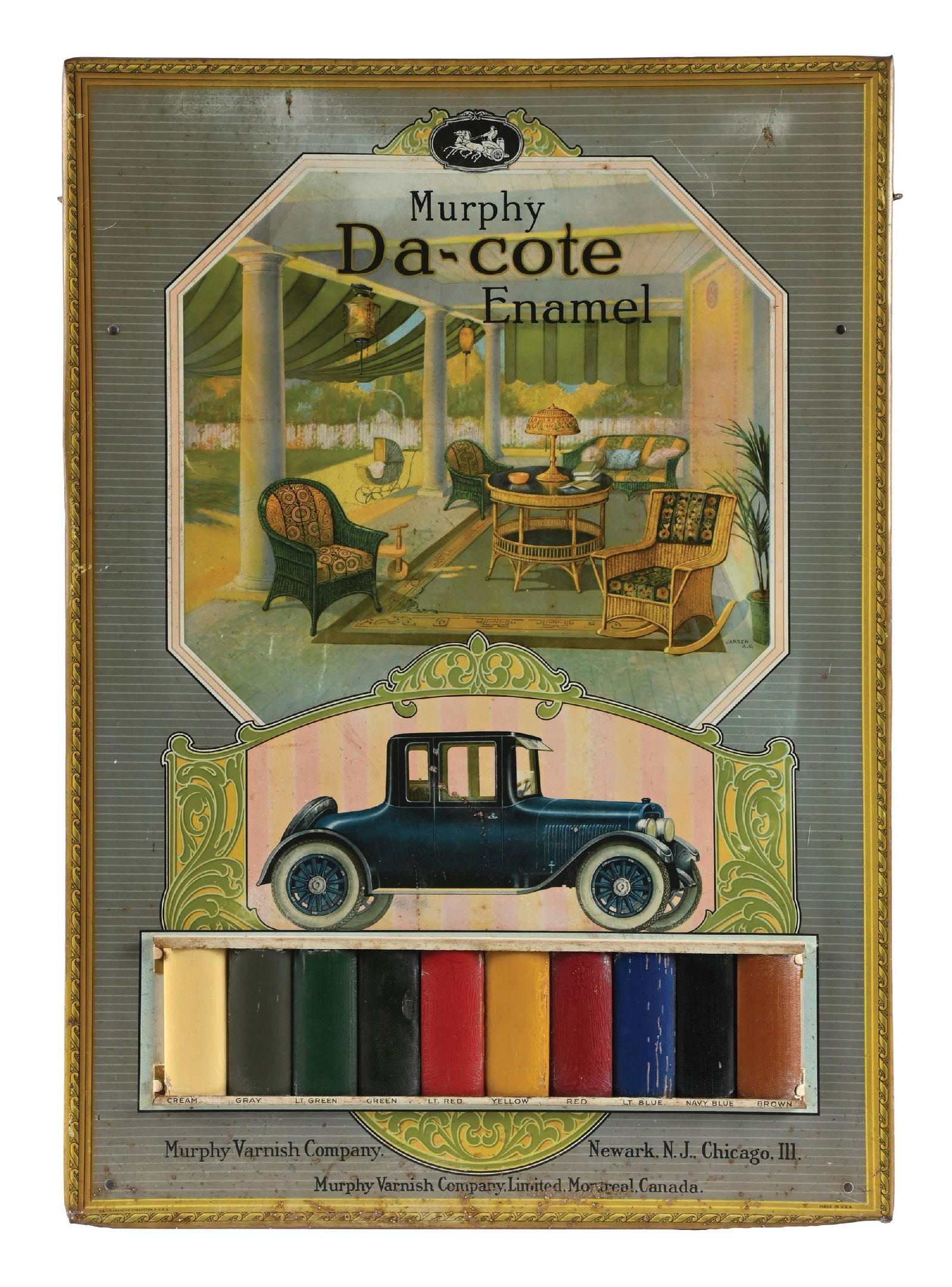 MURPHY DA-COTE ENAMEL TIN SIGN W/ SAMPLE CHART (1 of 3)