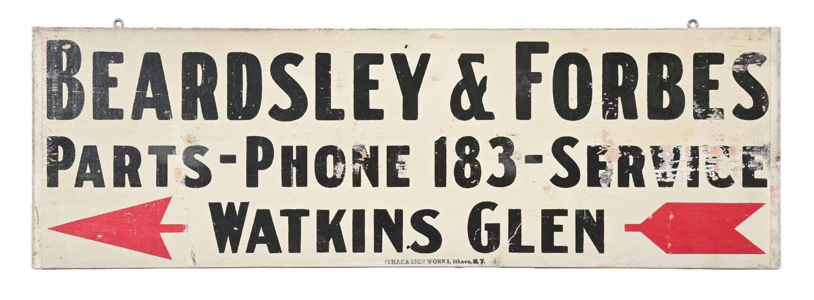 BEARDSLEY & FORBES PARTS & SERVICE PAINTED WOOD SIGN (1 of 3)