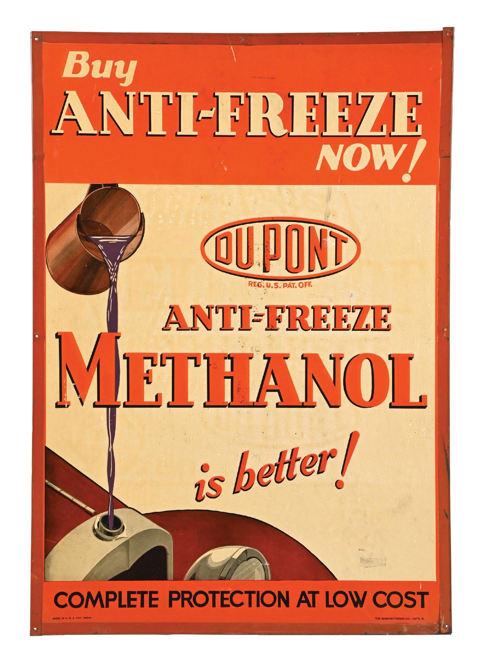 DUPONT ANTI-FREEZE "METHANOL IS BETTER!" CARD STOCK SIGN (1 of 4)