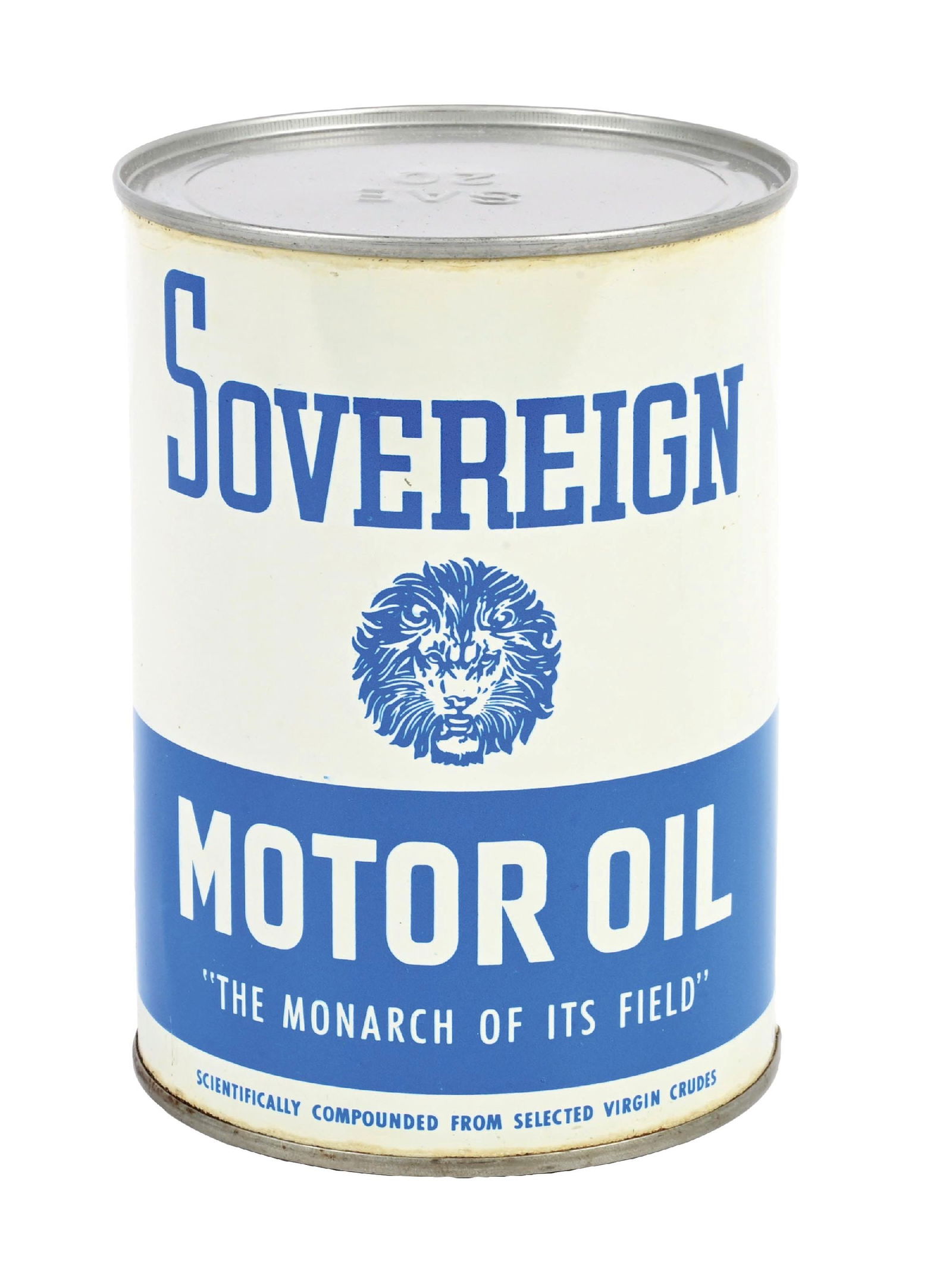 SOVEREIGN MOTOR OIL "THE MONARCH OF ITS FIELD" ONE-QUART CAN (1 of 6)