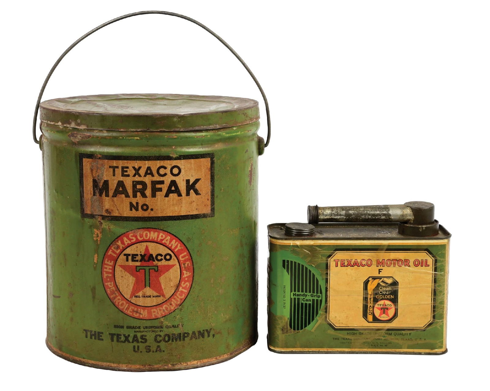 COLLECTION OF 2: TEXACO MOTOR OIL & GREASE CANS (1 of 4)
