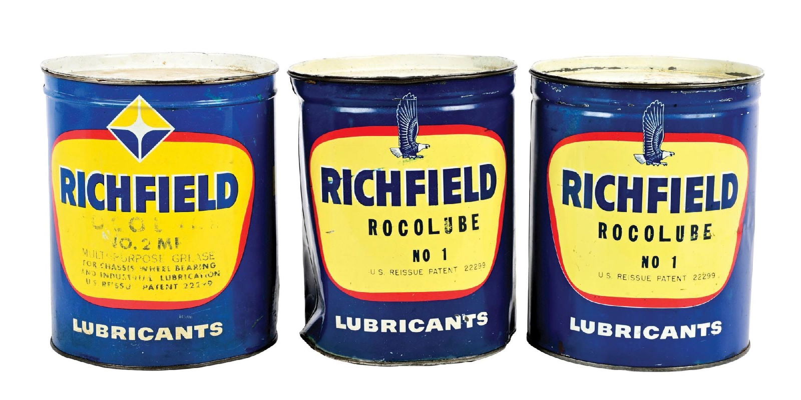COLLECTION OF 3: RICHFIELD LUBRICANTS 10 POUND GREASE CANS (1 of 4)