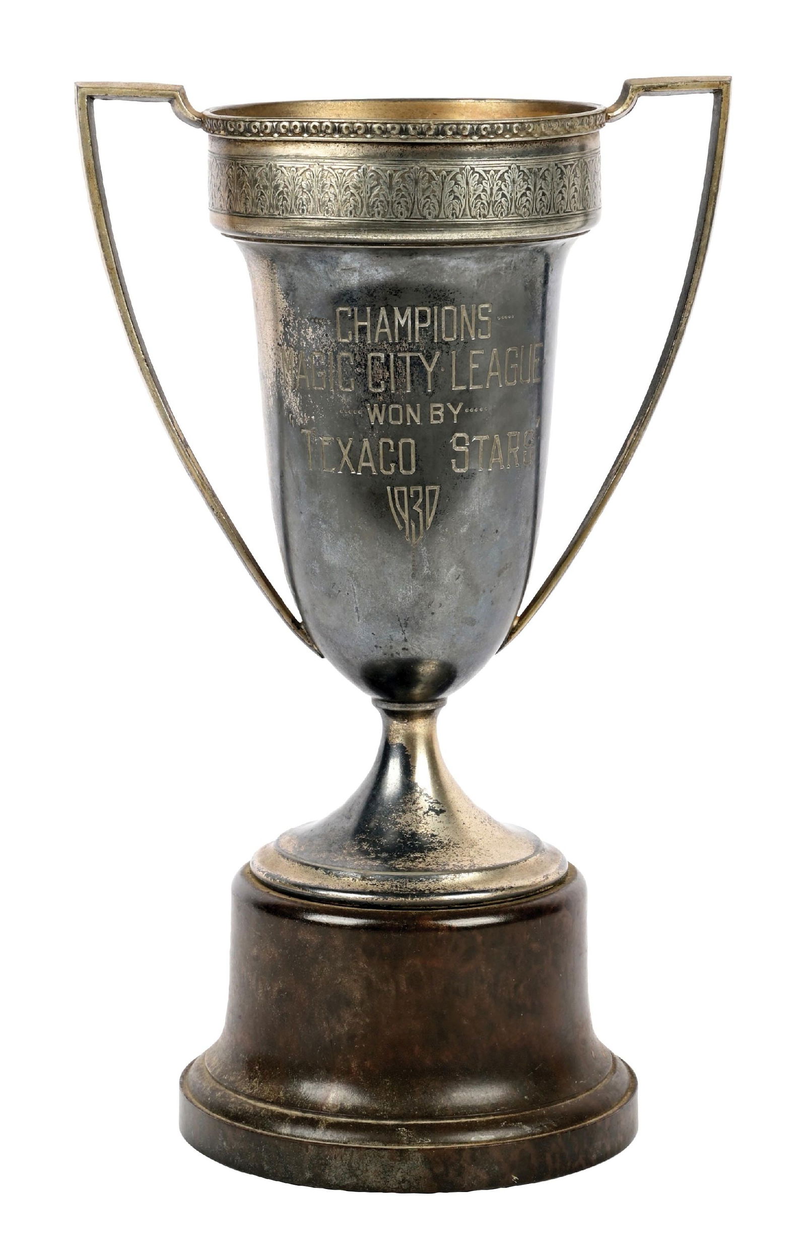 TEXACO STARS 1930 MAGIC CITY LEAGUE CHAMPIONSHIP PEWTER TROPHY (1 of 6)